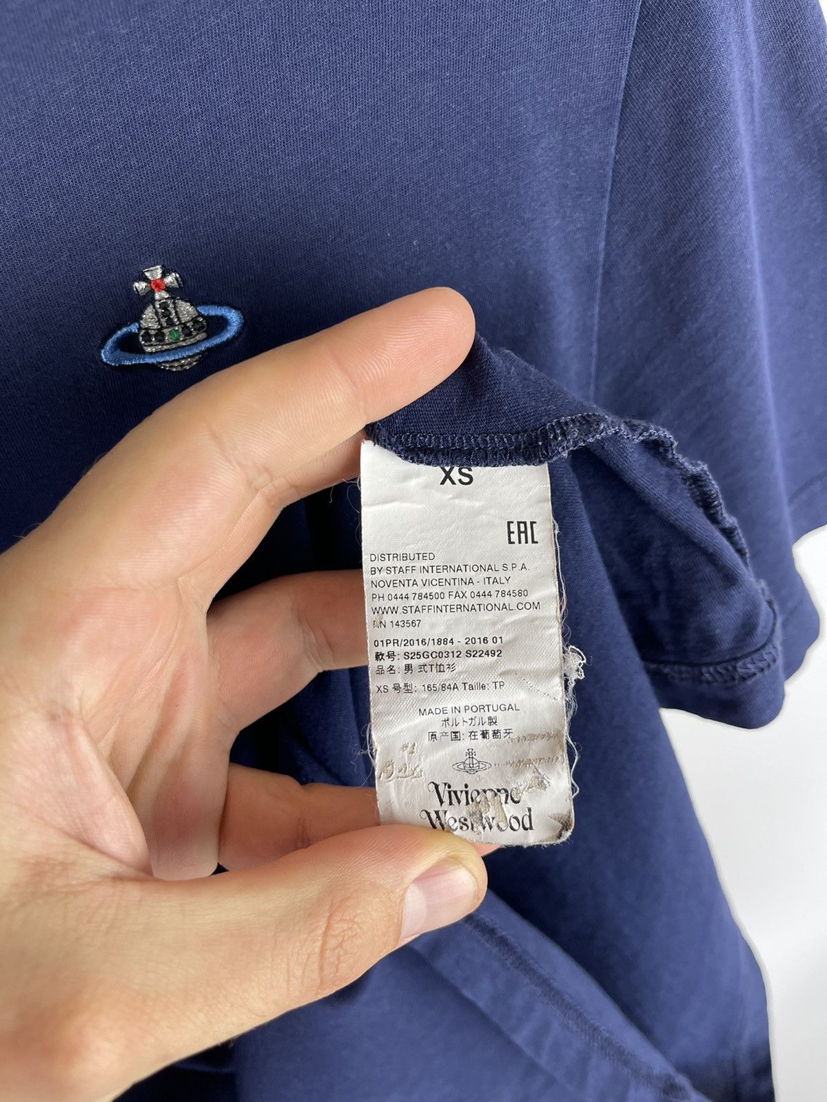 Vivienne Westwood Vivienne Westwood blue navy logo tee shirt Size US XS / EU 42 / 0 - 7 Thumbnail