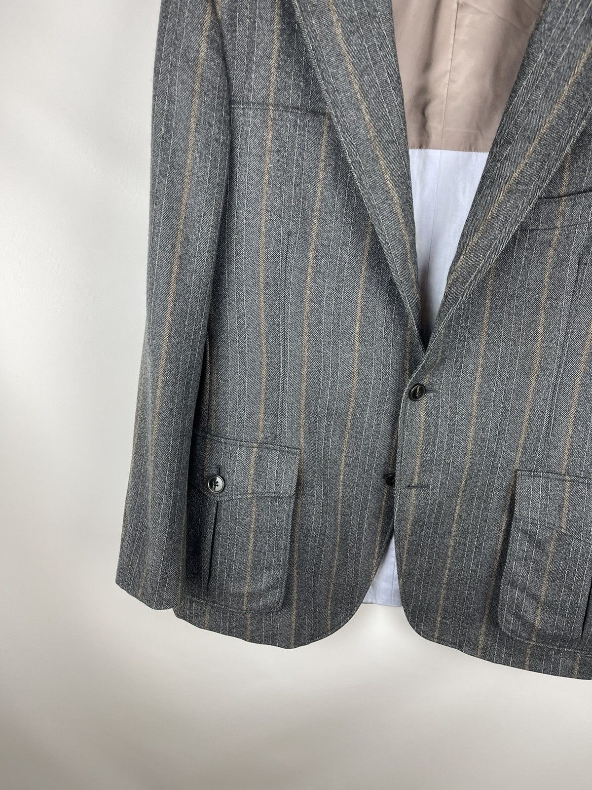 Suitsupply Suitsupply striped wool blazer jacket with zip lining Size 42R - 14 Thumbnail