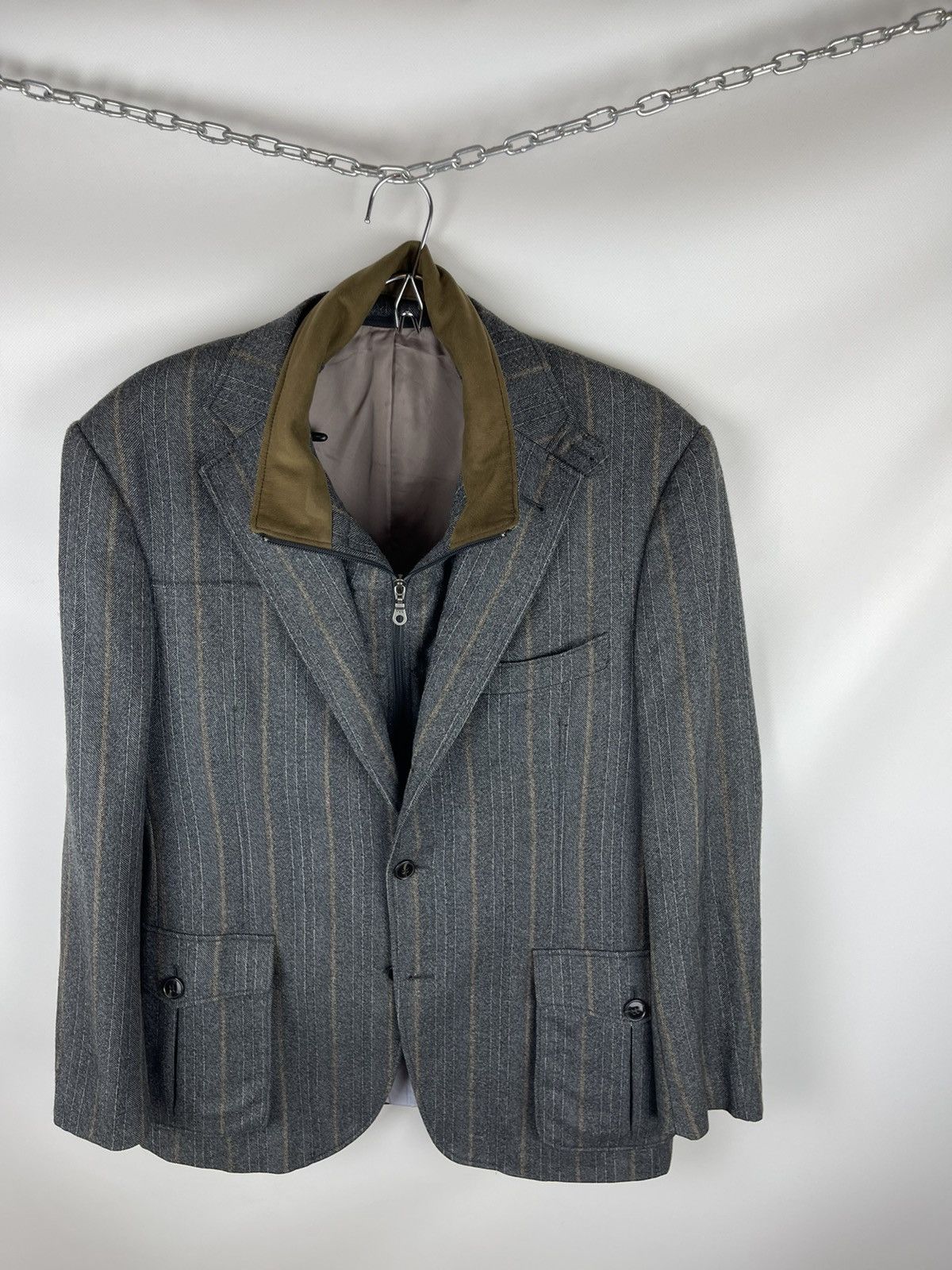 Suitsupply Suitsupply striped wool blazer jacket with zip lining Size 42R - 8 Thumbnail