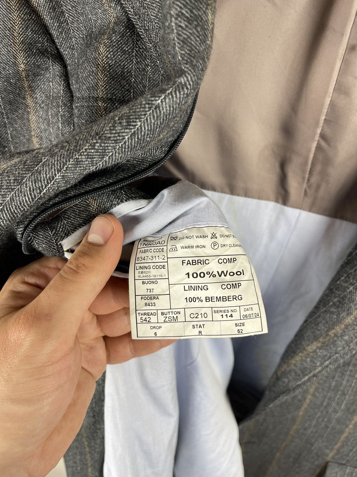 Suitsupply Suitsupply striped wool blazer jacket with zip lining Size 42R - 20 Thumbnail