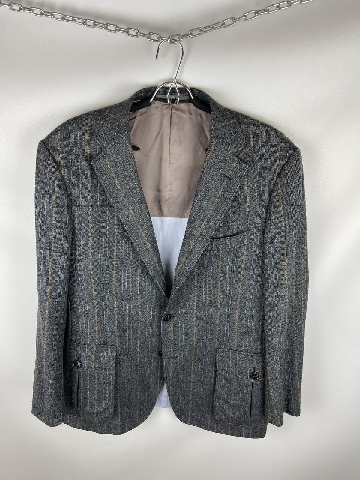 Suitsupply Suitsupply striped wool blazer jacket with zip lining Size 42R - 16 Thumbnail