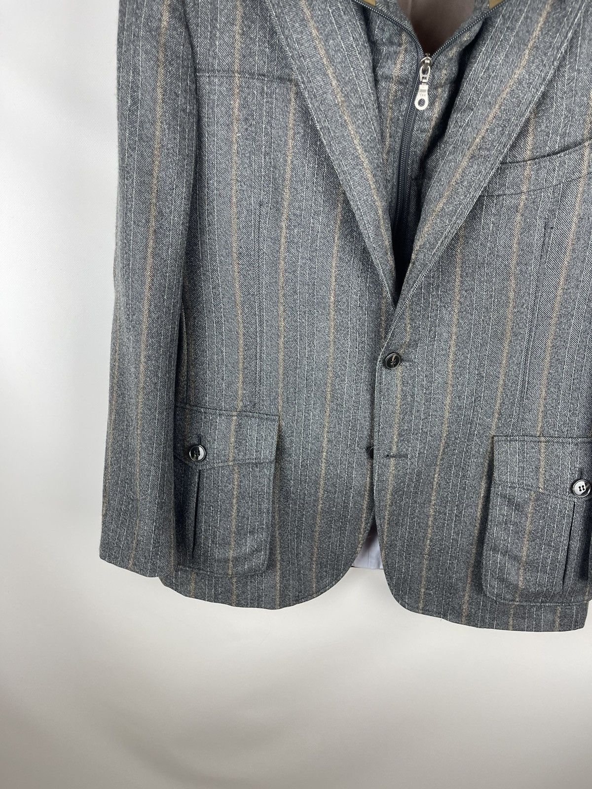 Suitsupply Suitsupply striped wool blazer jacket with zip lining Size 42R - 5 Thumbnail