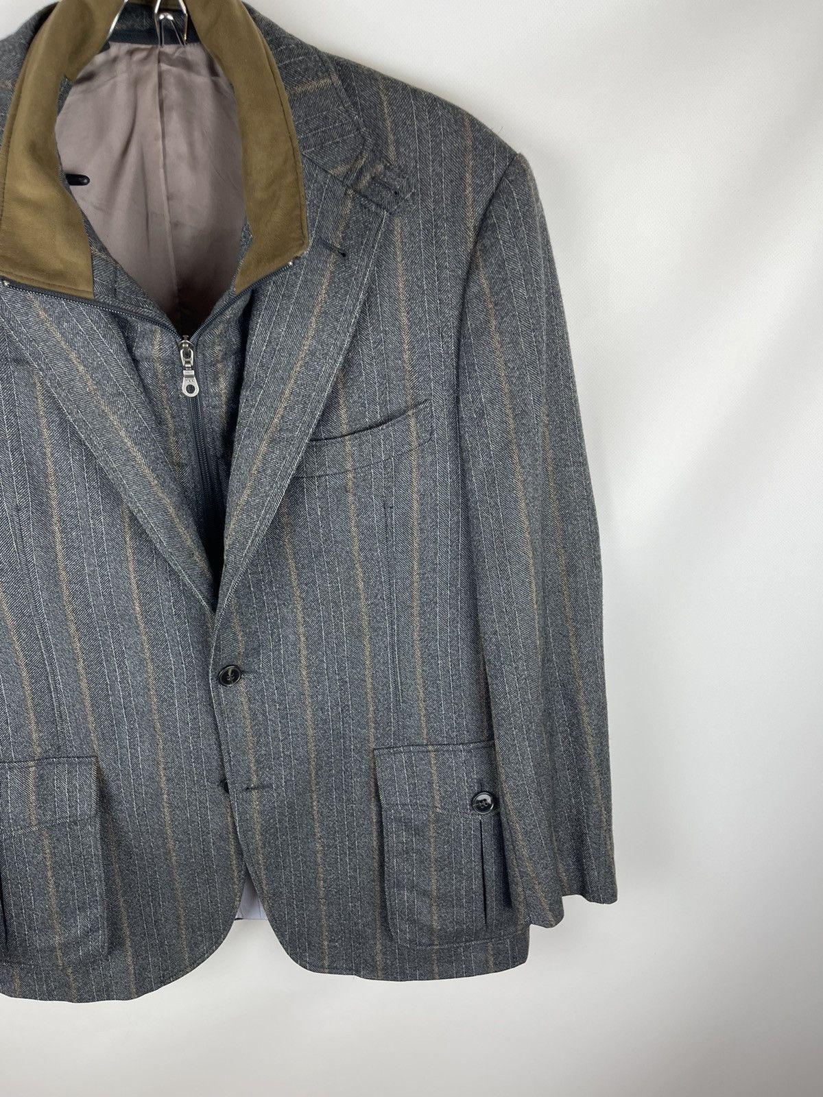Suitsupply Suitsupply striped wool blazer jacket with zip lining Size 42R - 6 Thumbnail