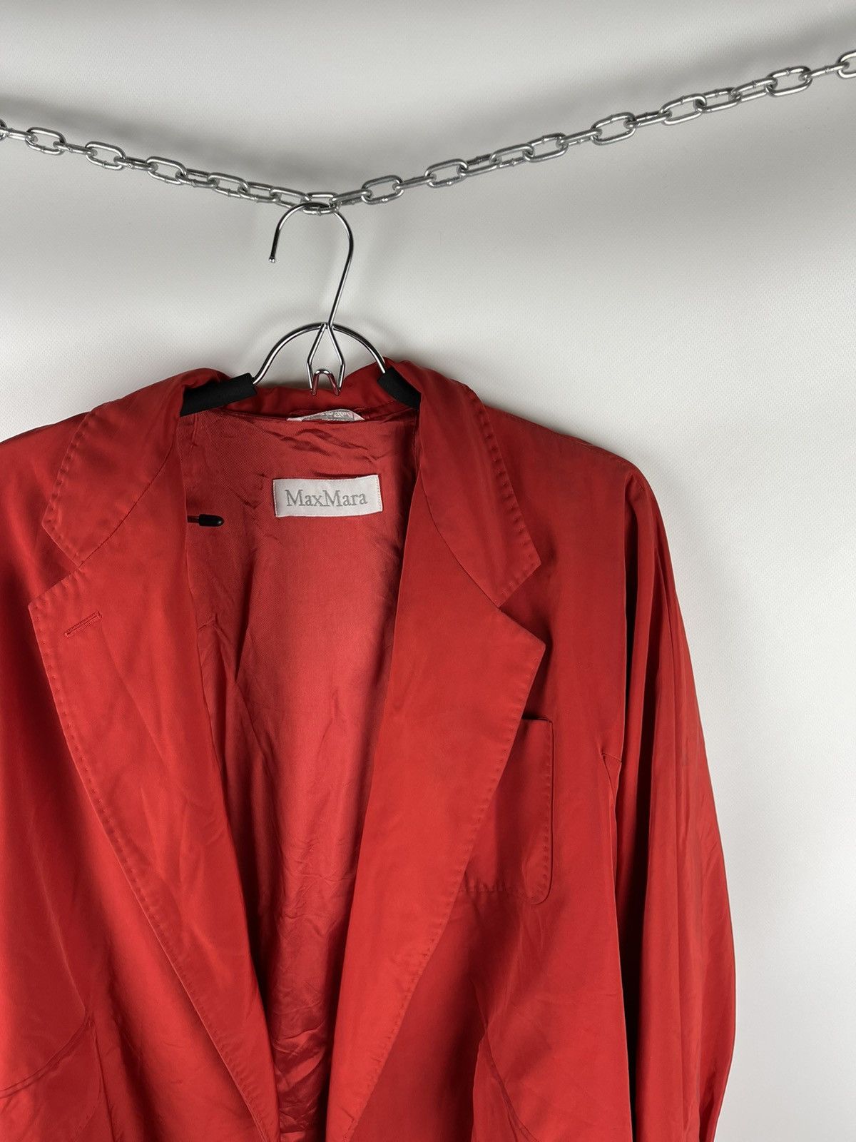 Max Mara MaxMara red light coat belted trench blazer jacket wmns Size L / US 10 / IT 46 - 4 Thumbnail