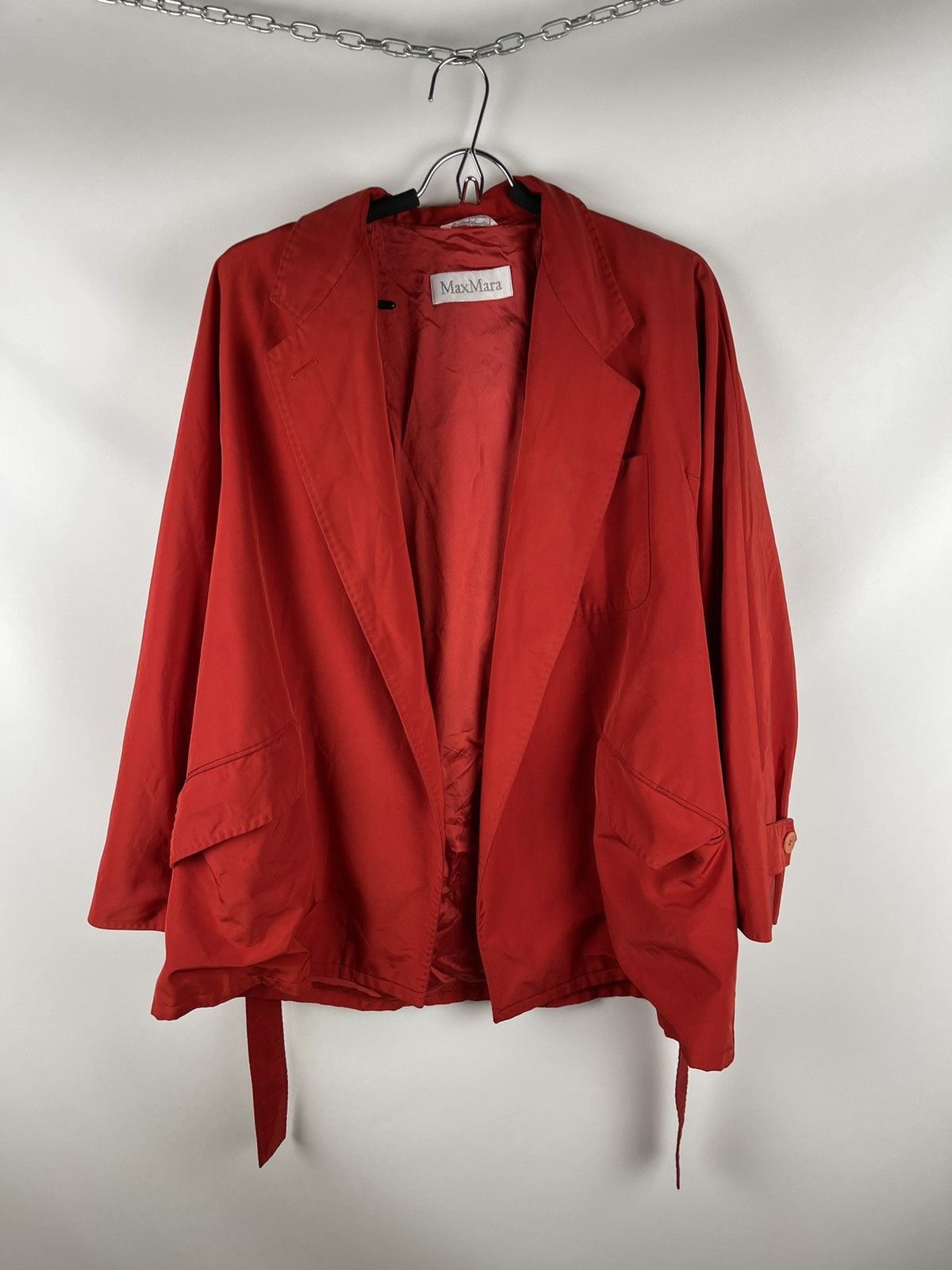 Max Mara MaxMara red light coat belted trench blazer jacket wmns Size L / US 10 / IT 46 - 1 Thumbnail