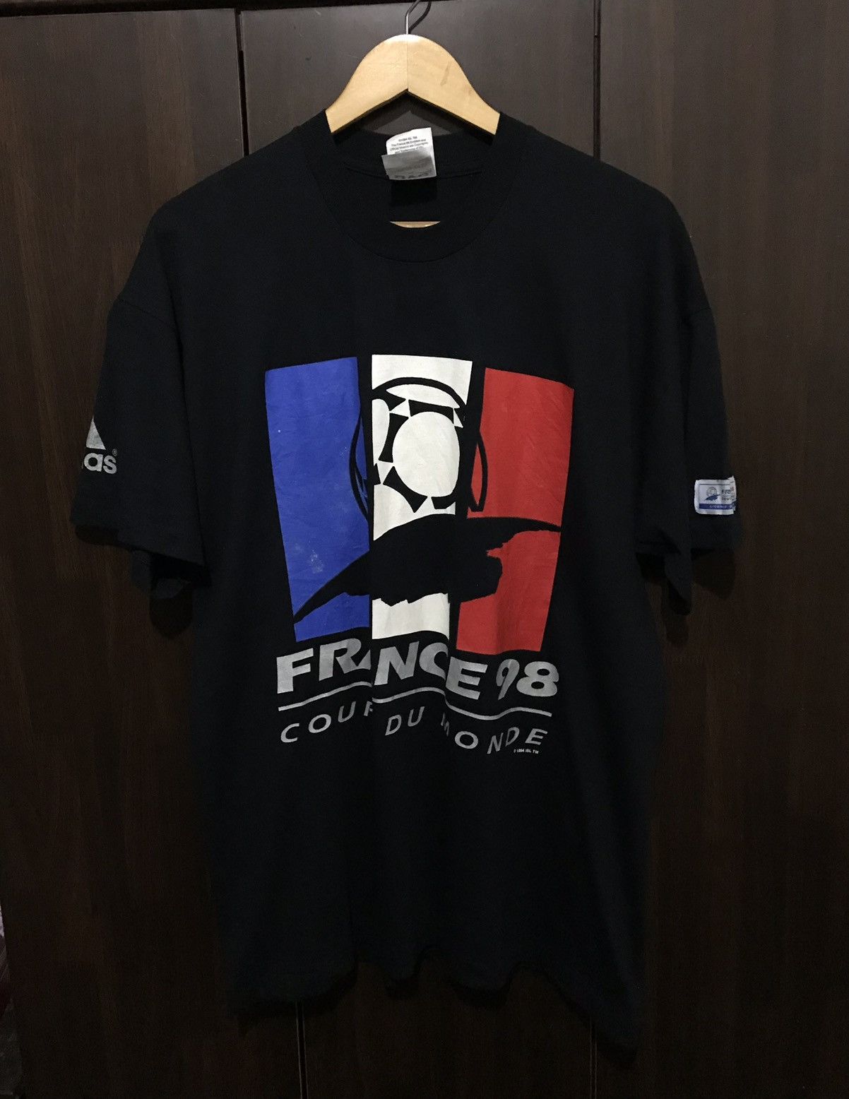 Adidas × Sports Specialties Vintage 90s France 98 World Cup Promo Tshirt by Adidas & JVC Size US XL / EU 56 / 4 - 1 Thumbnail