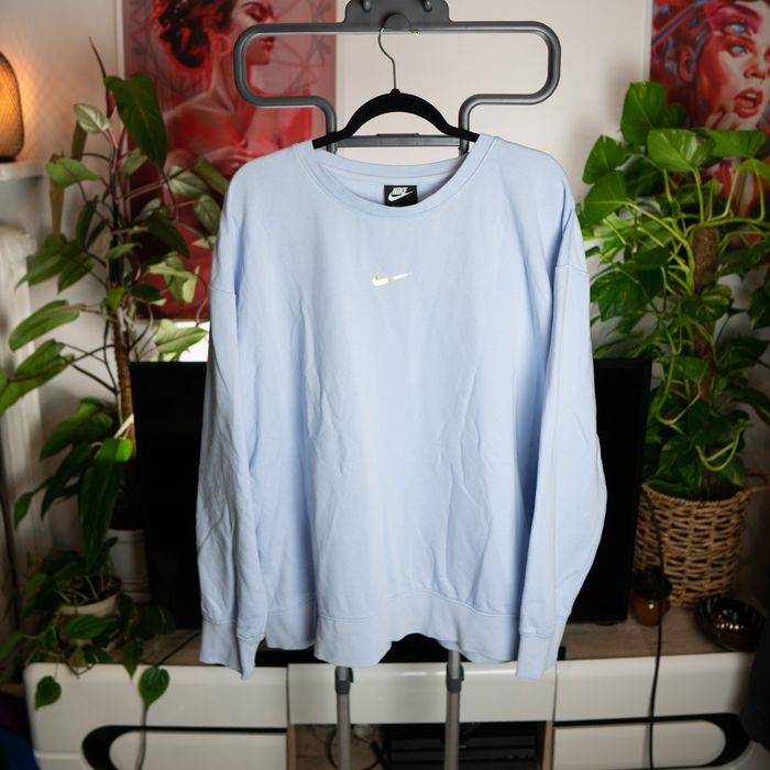 Nike Nike Center Swoosh baby blue sweatshirt XL Grailed