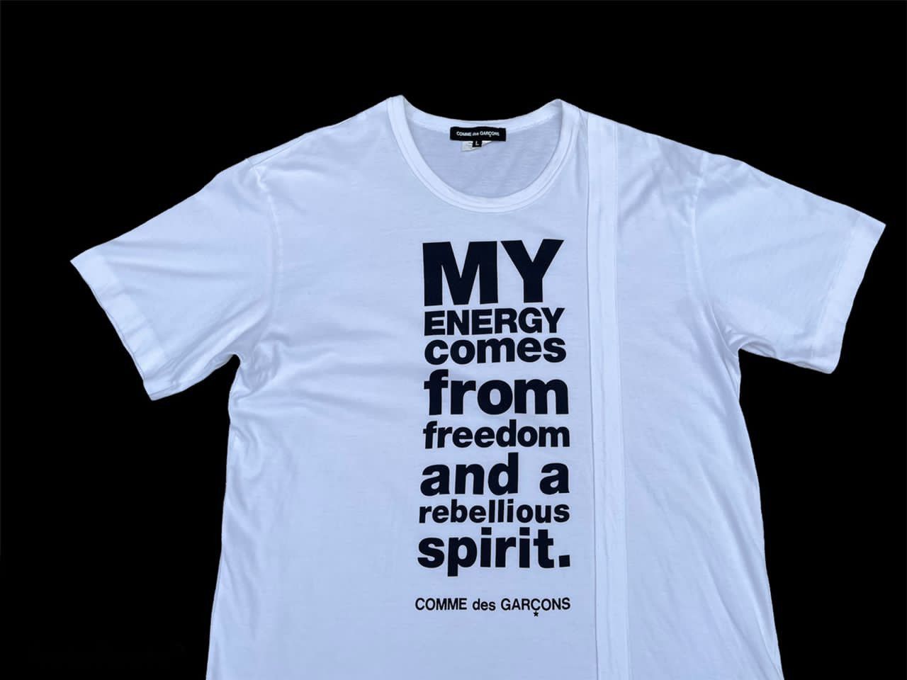 AD2015 Comme Des Garcons Rebel Quotes As Wore By Rihanna Tee