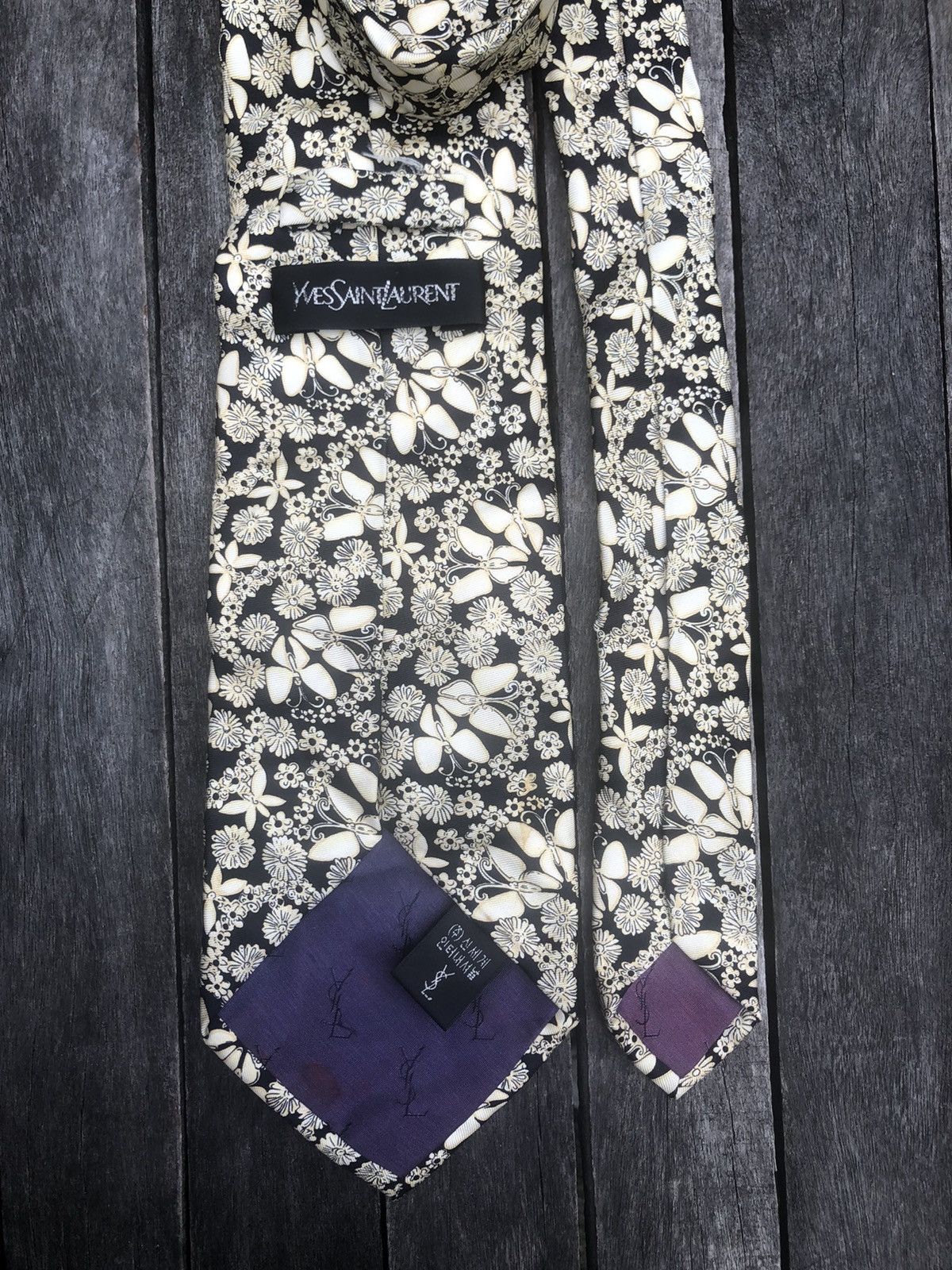Yves saint laurent floral motif tie
