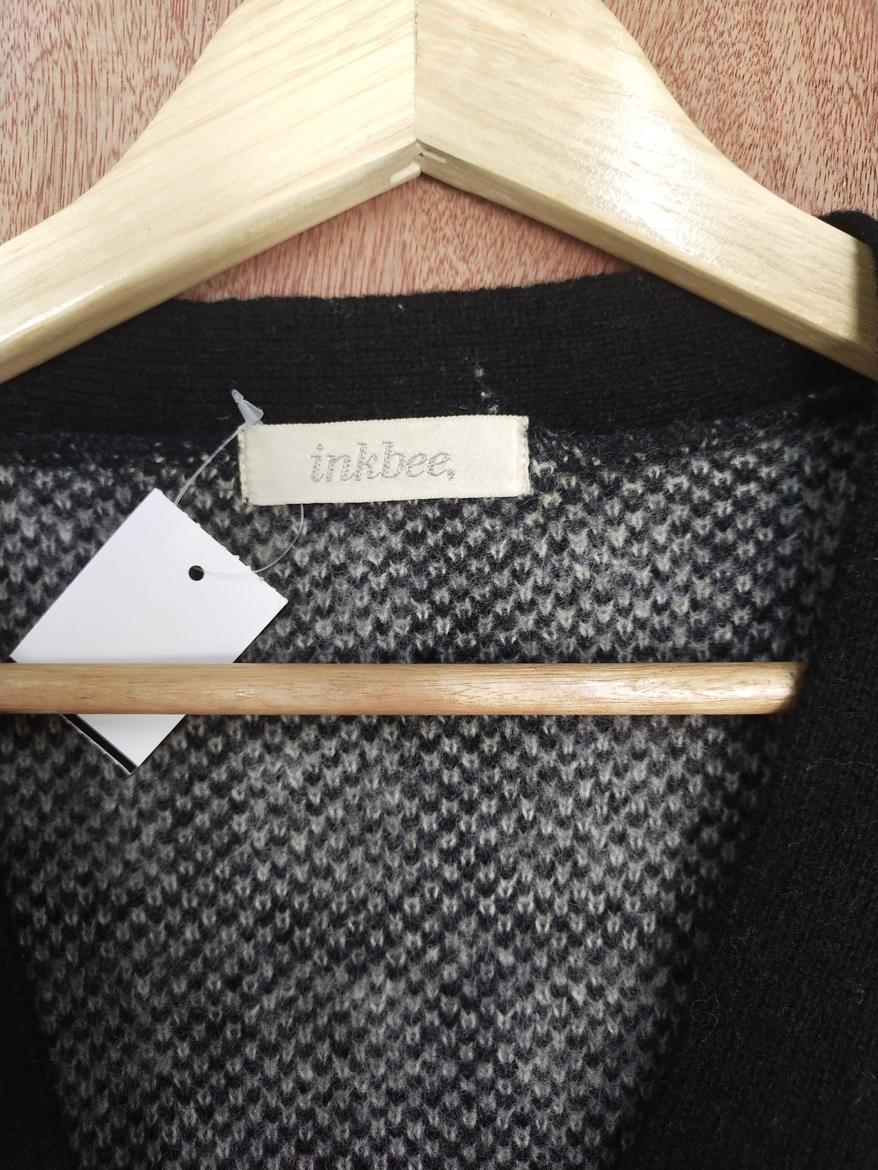 Homespun Knitwear × Japanese Brand Inkbee gray/black checkered knitwear cardigan #S074 Size US M / EU 48-50 / 2 - 6 Thumbnail
