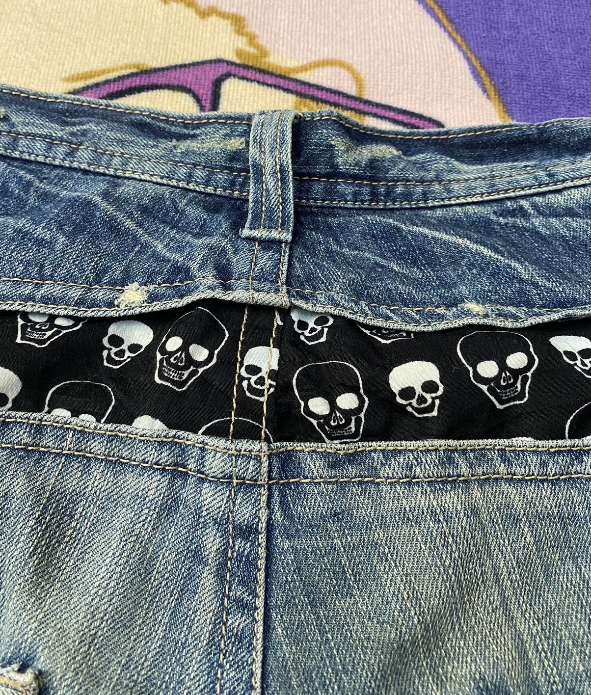 Japanese Brand Japanese Brand Skull Design Denim Pants x Rare Size US 32 / EU 48 - 6 Thumbnail