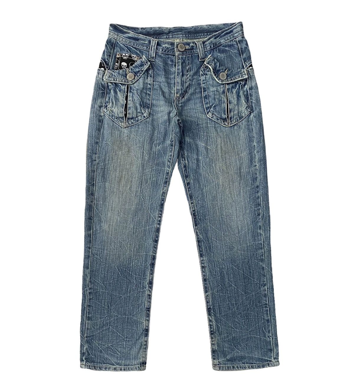 Japanese Brand Japanese Brand Skull Design Denim Pants x Rare Size US 32 / EU 48 - 2 Thumbnail