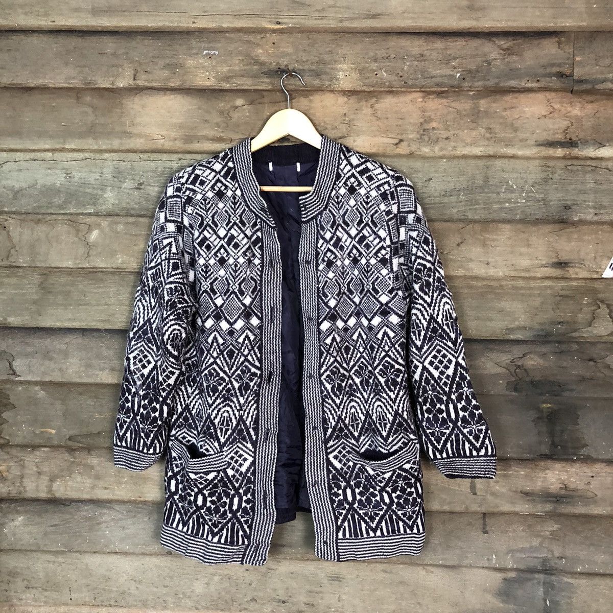 Japanese Brand × Vintage Japan Art Purple Patterned Cardigans #H131 Size US M / EU 48-50 / 2 - 1 Thumbnail