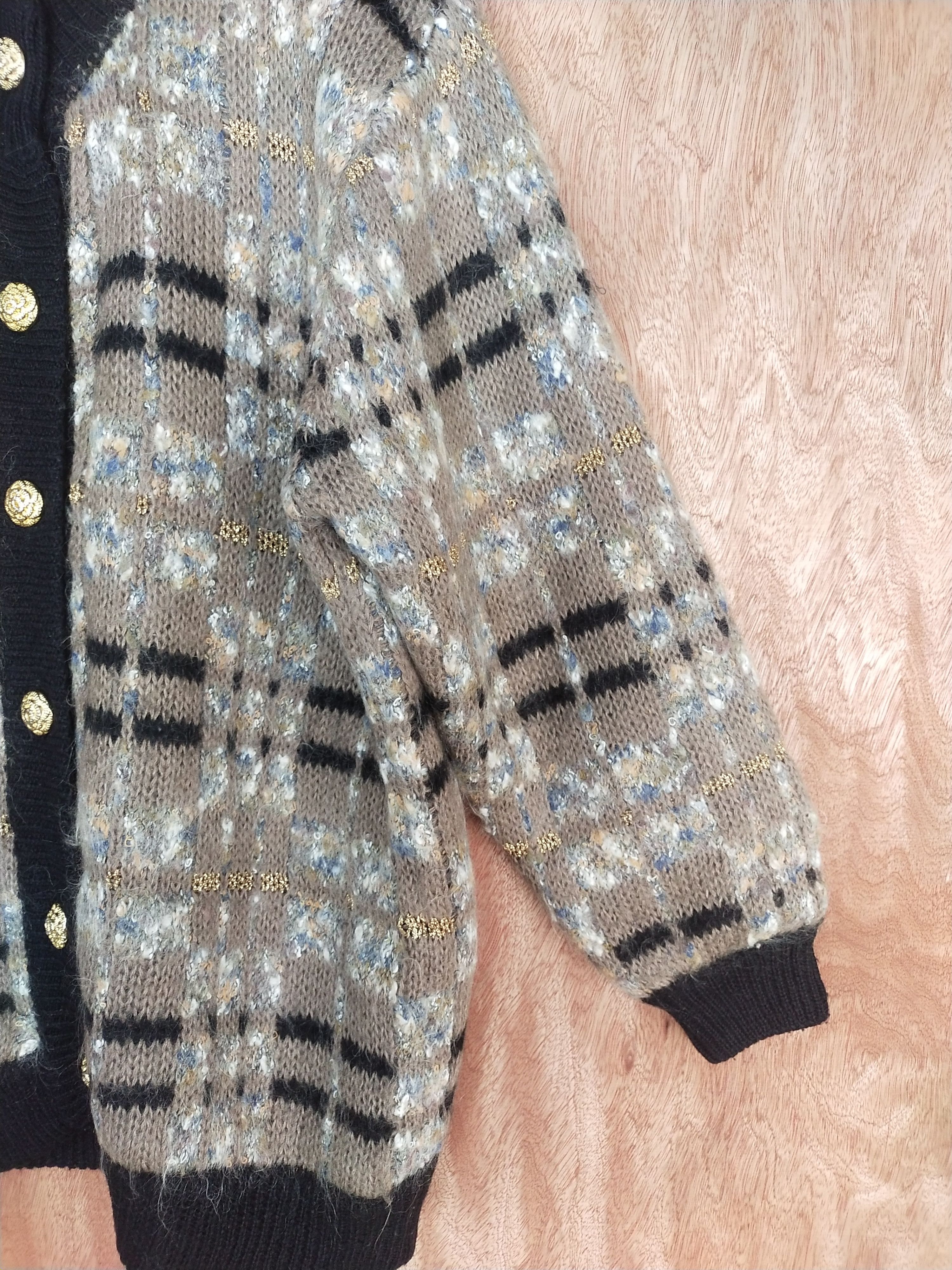 Vintage Lucruzu japan brown cardigan mohair knitwear #H184 Size US L / EU 52-54 / 3 - 4 Thumbnail