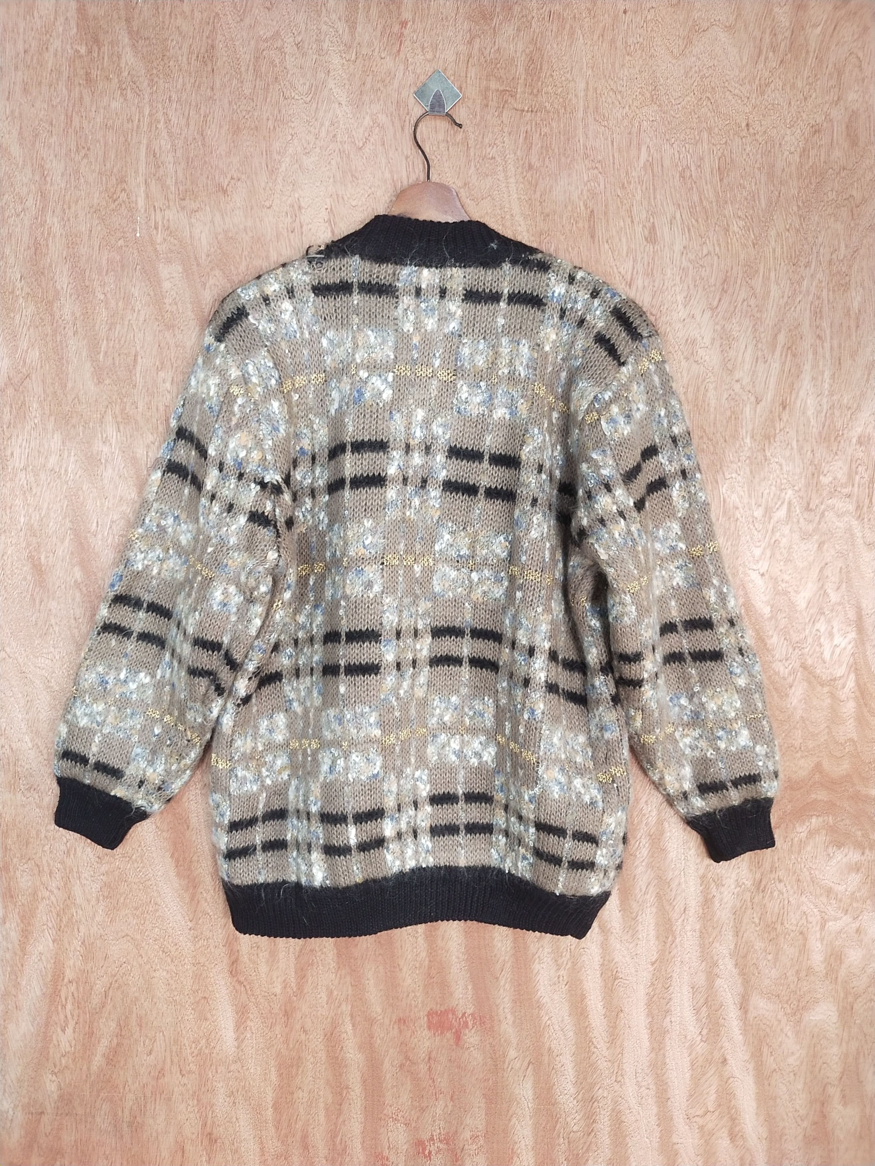 Vintage Lucruzu japan brown cardigan mohair knitwear #H184 Size US L / EU 52-54 / 3 - 8 Thumbnail