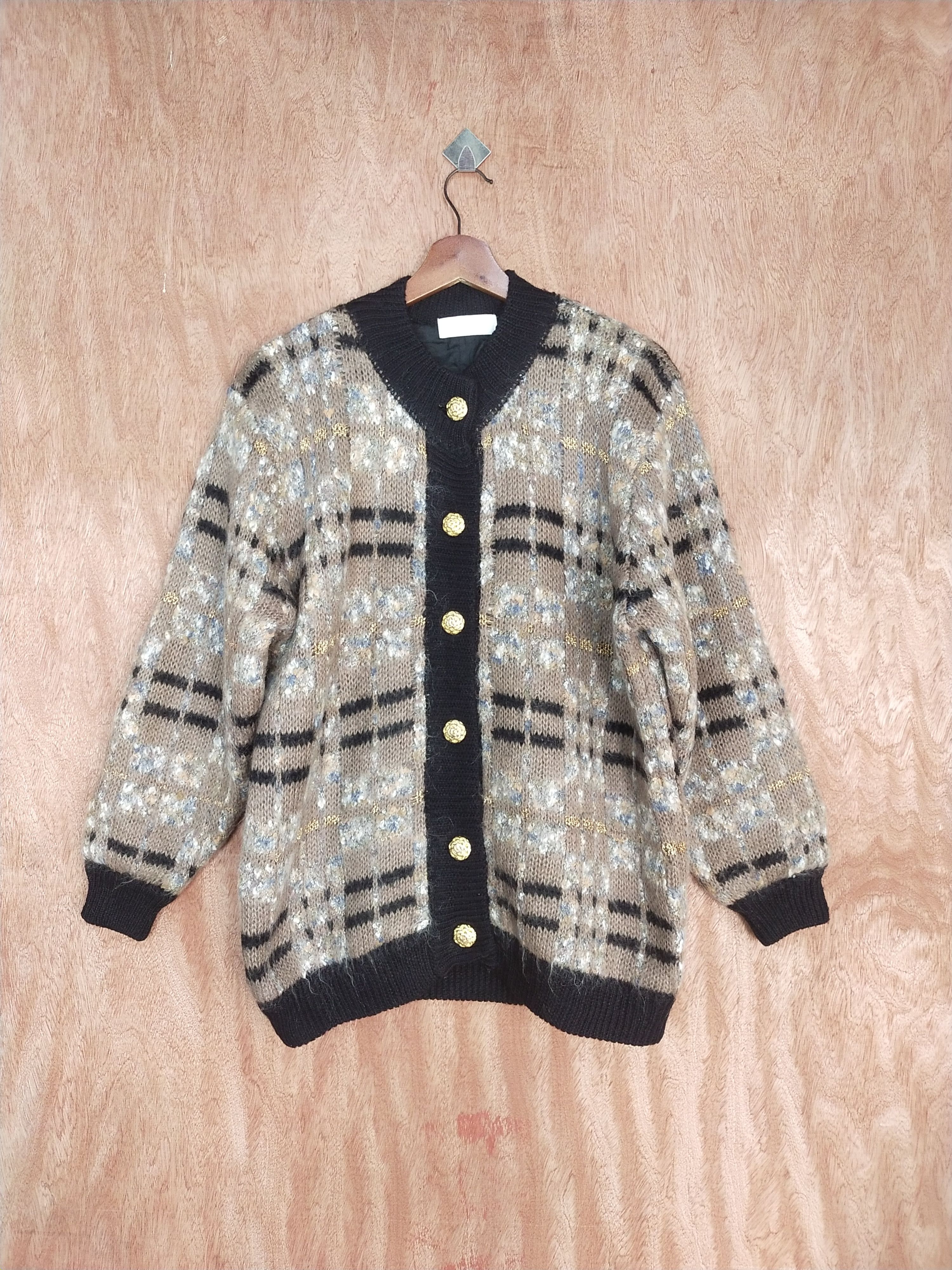 Lucruzu japan brown cardigan mohair knitwear #H184