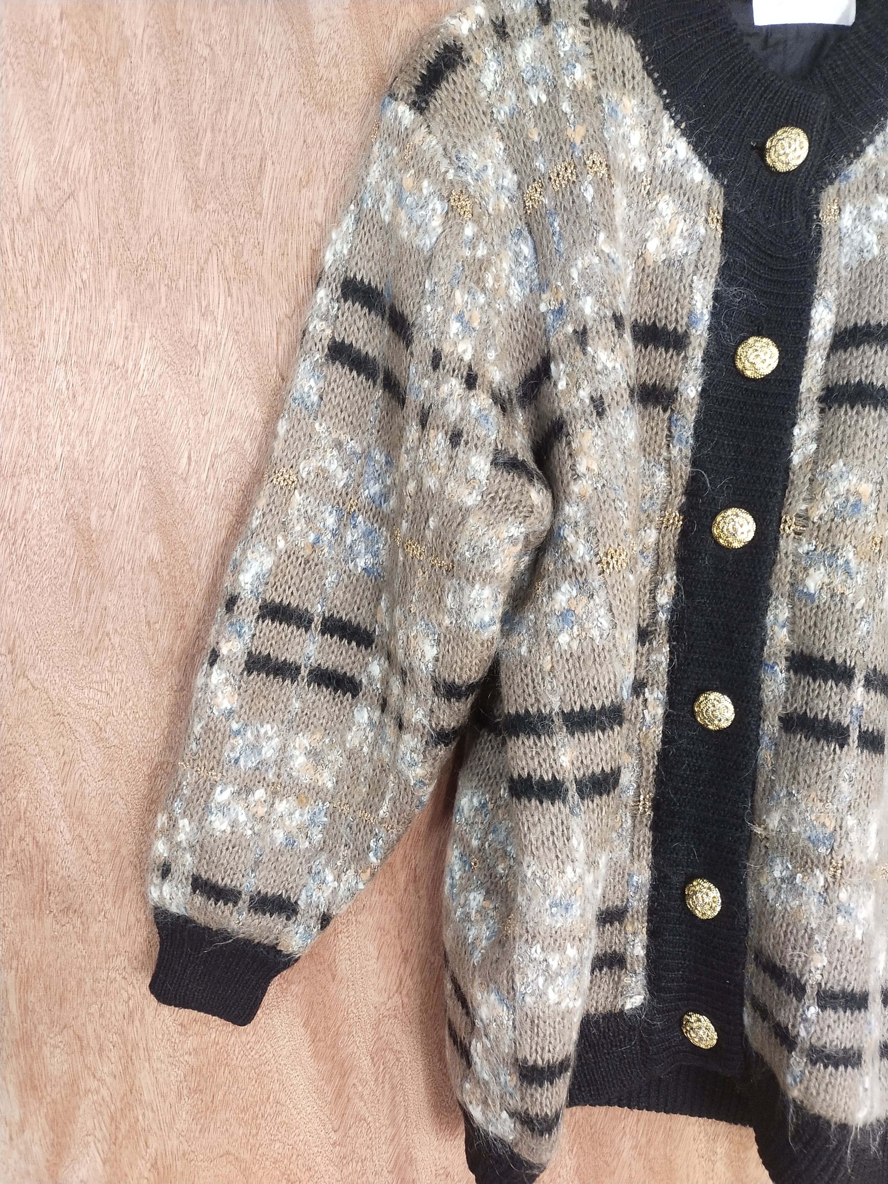 Vintage Lucruzu japan brown cardigan mohair knitwear #H184 Size US L / EU 52-54 / 3 - 3 Thumbnail