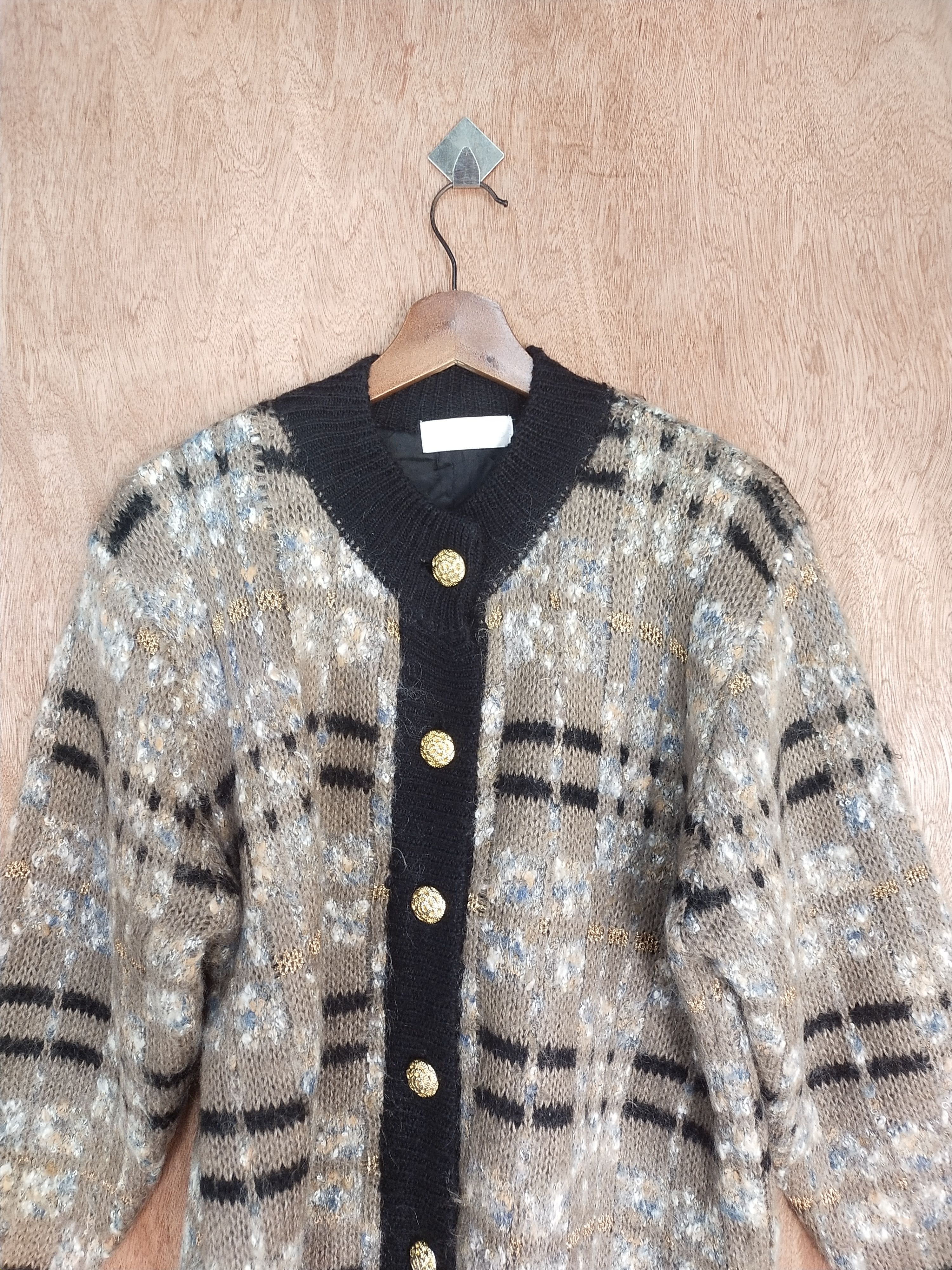 Vintage Lucruzu japan brown cardigan mohair knitwear #H184 Size US L / EU 52-54 / 3 - 2 Thumbnail
