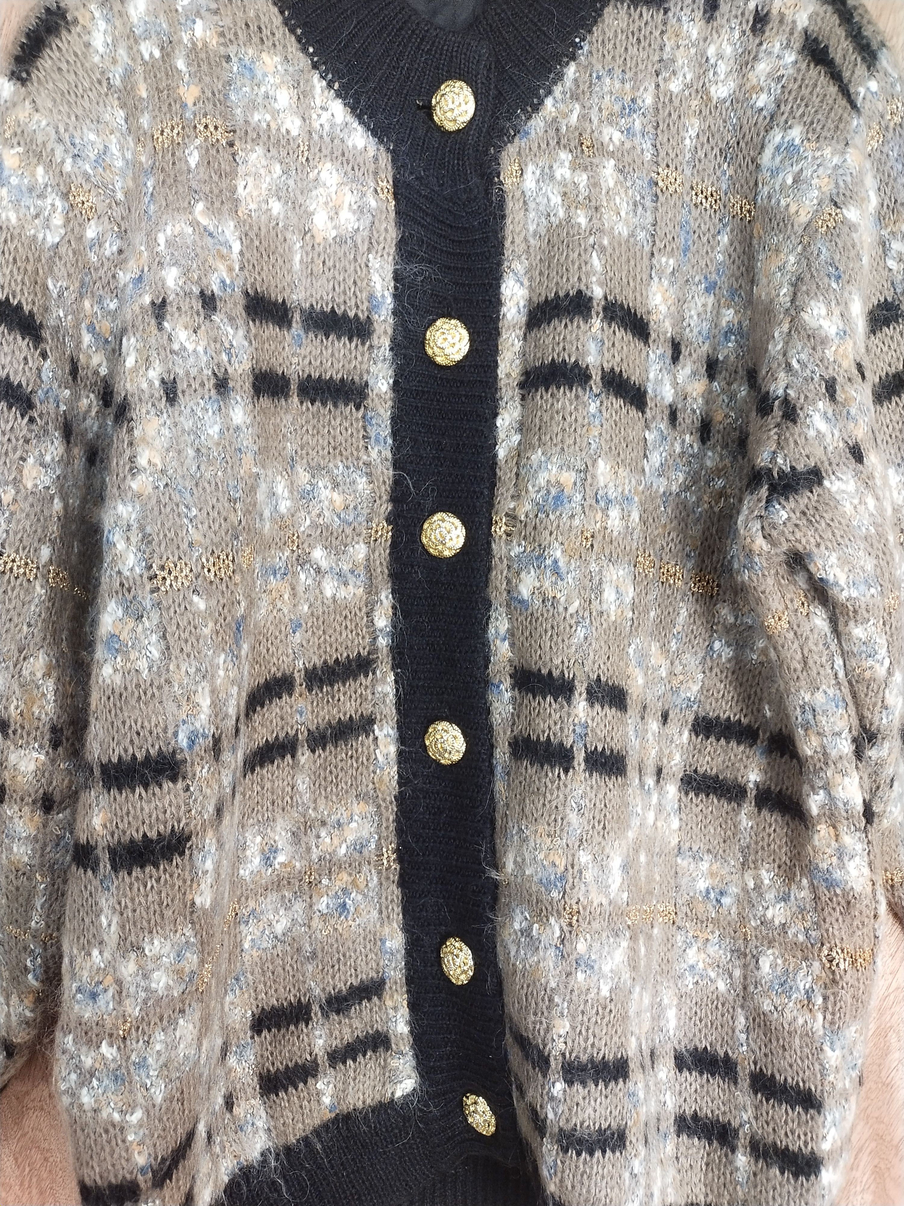 Vintage Lucruzu japan brown cardigan mohair knitwear #H184 Size US L / EU 52-54 / 3 - 5 Thumbnail