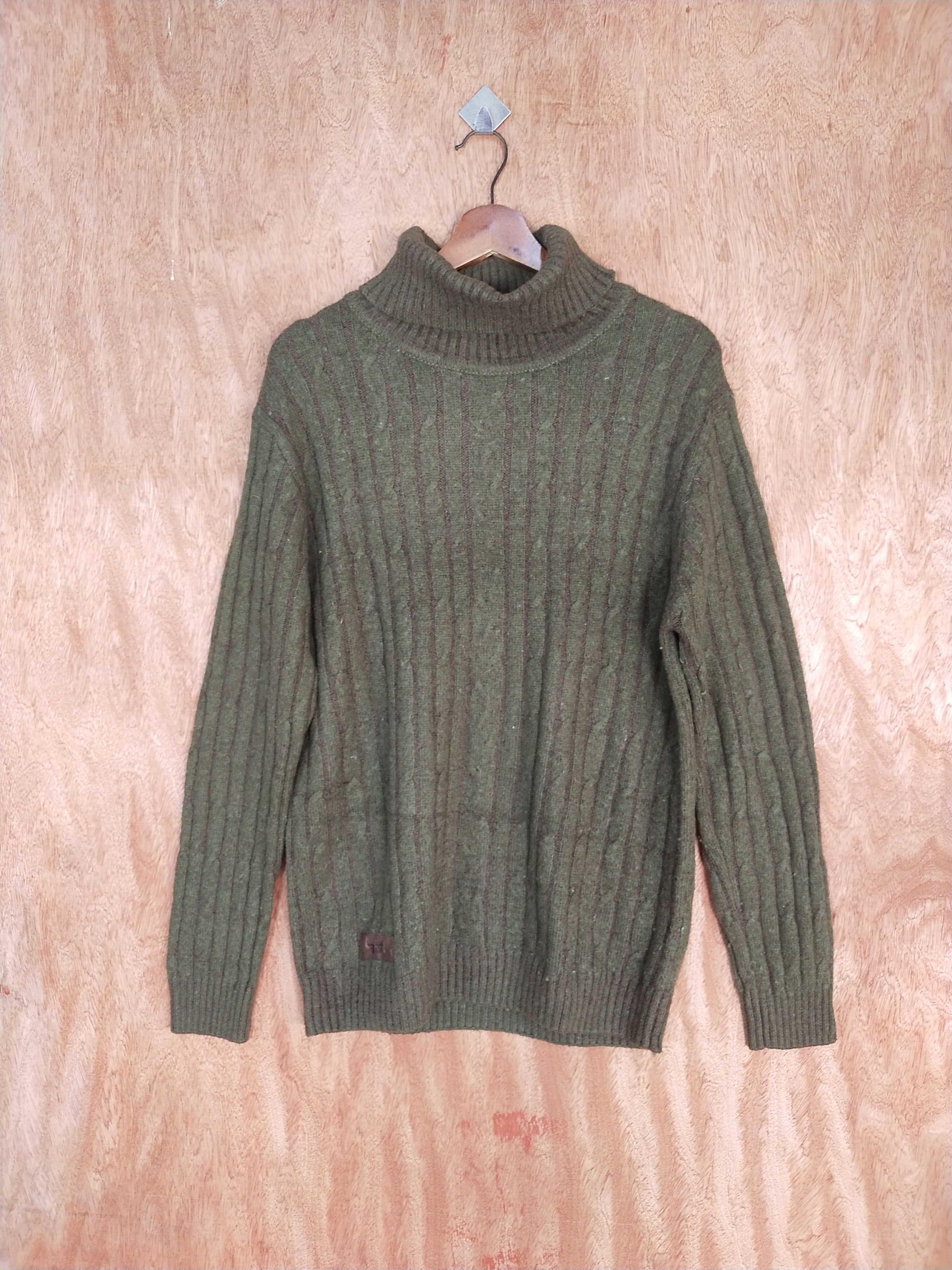 Homespun Knitwear Bull Titan green stripe japan sweatshirt knitwear #H182 Size US M / EU 48-50 / 2 - 1 Thumbnail