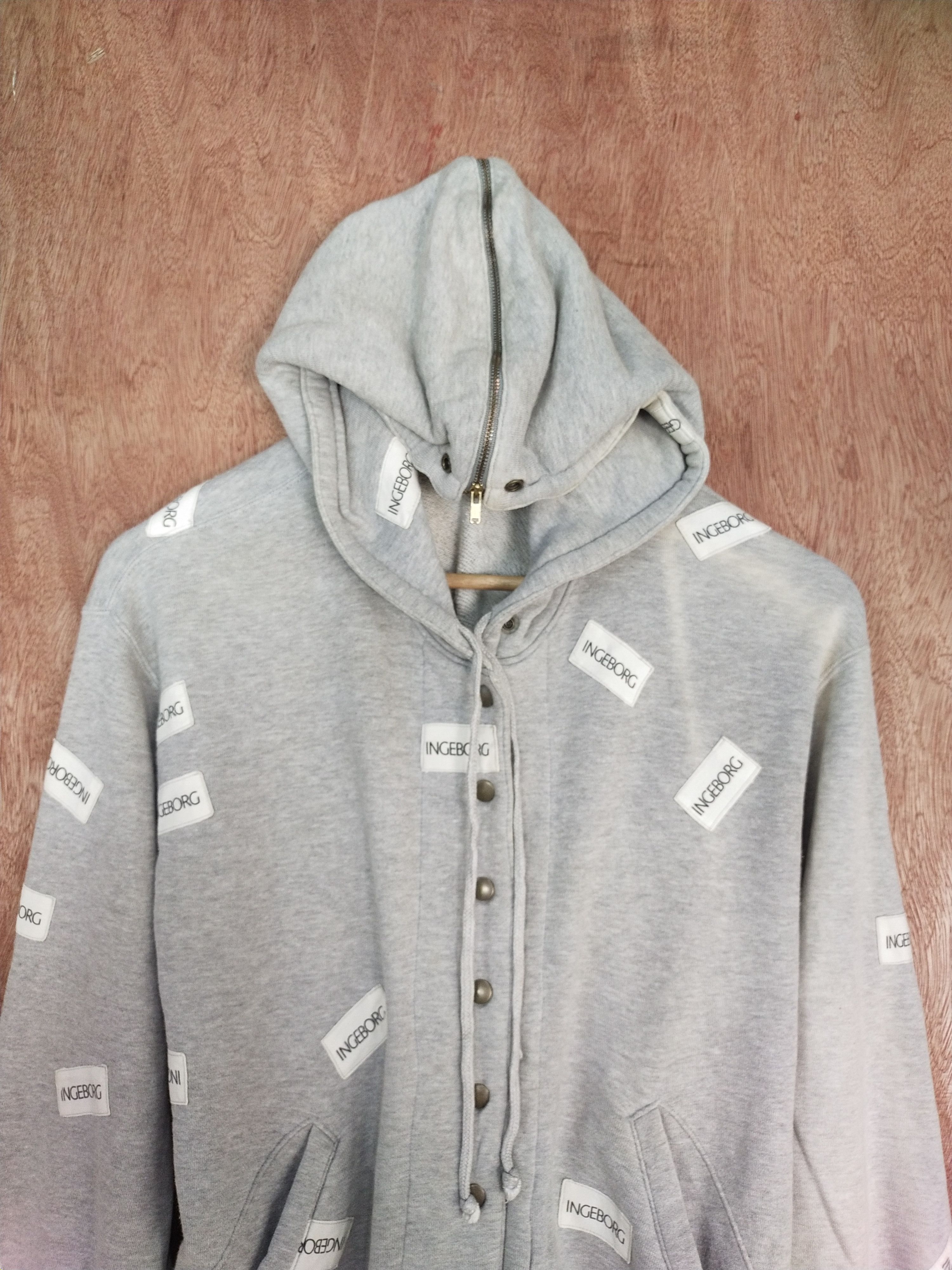 Japanese Brand In Geborg fullprint hoodie gray sweaters #H189 Size US M / EU 48-50 / 2 - 2 Thumbnail