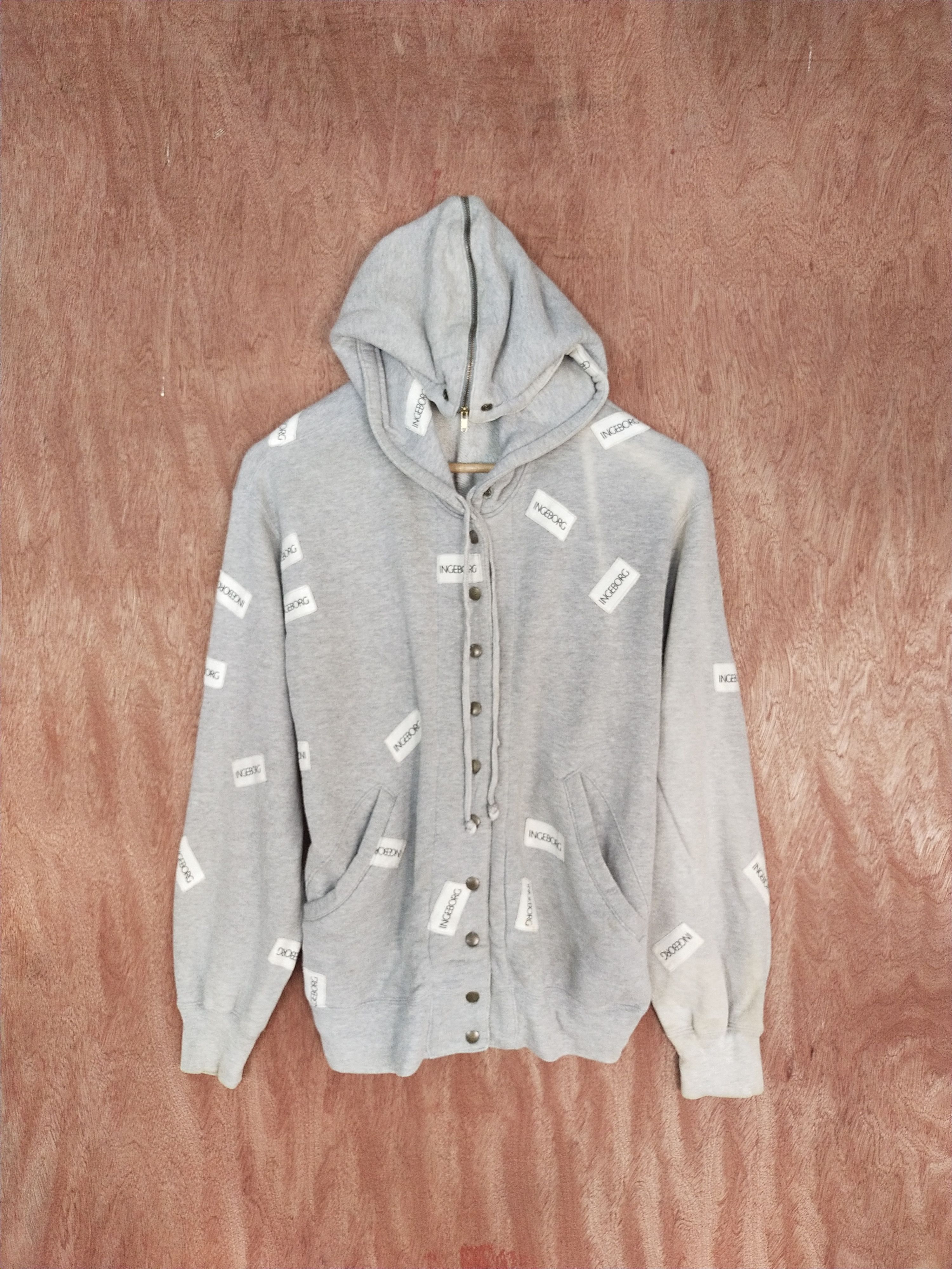 Japanese Brand In Geborg fullprint hoodie gray sweaters #H189 Size US M / EU 48-50 / 2 - 1 Thumbnail