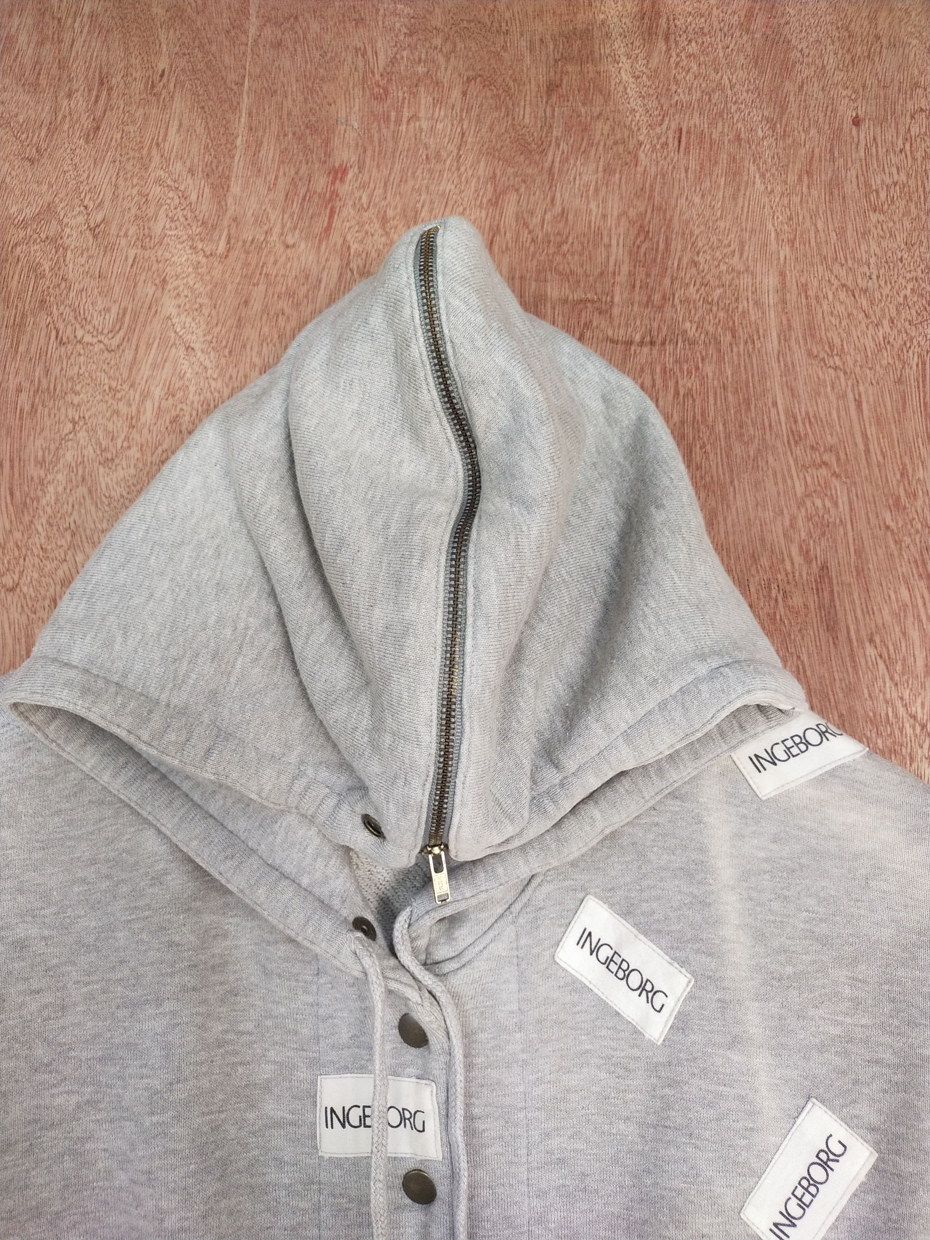 Japanese Brand In Geborg fullprint hoodie gray sweaters #H189 Size US M / EU 48-50 / 2 - 8 Thumbnail