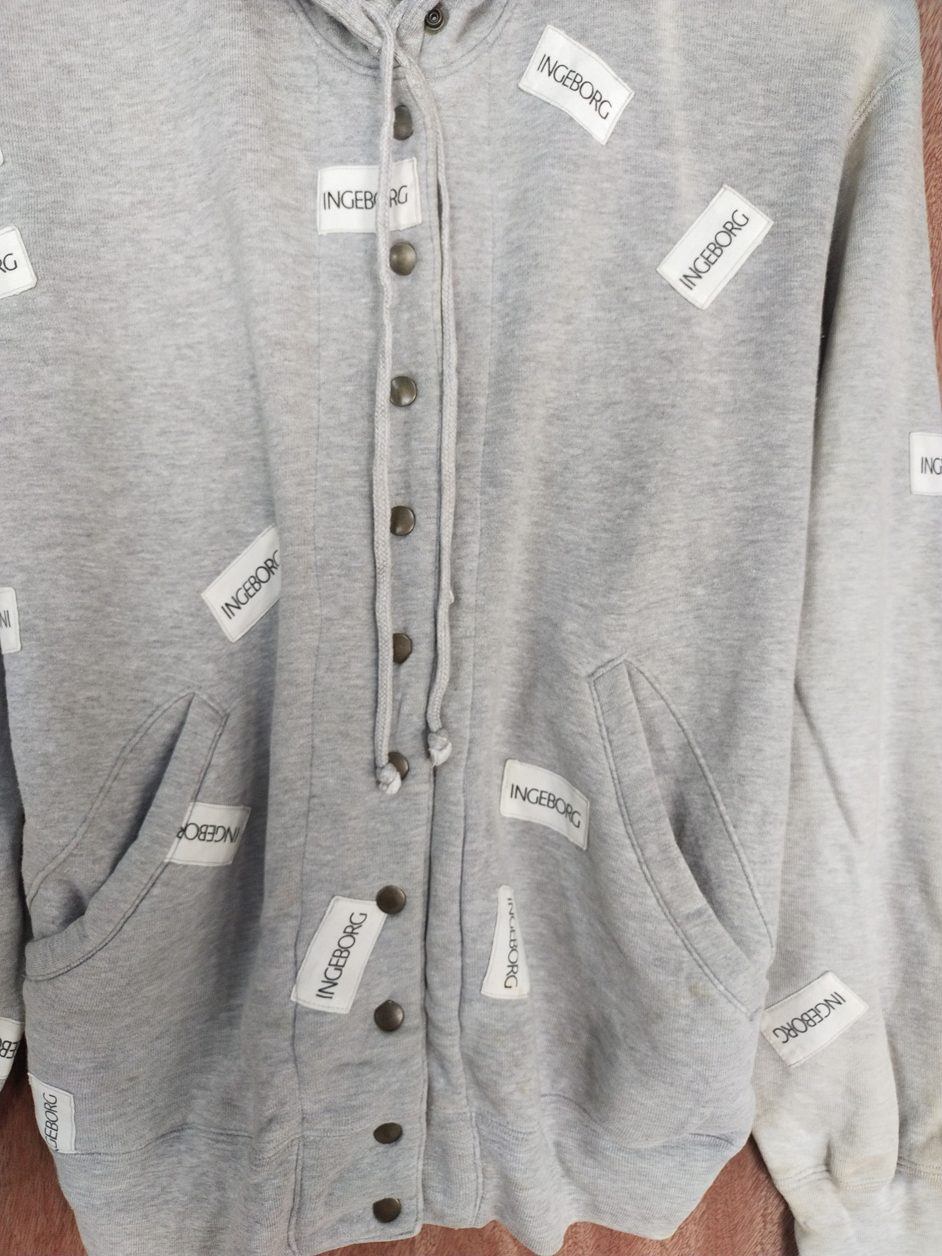 Japanese Brand In Geborg fullprint hoodie gray sweaters #H189 Size US M / EU 48-50 / 2 - 3 Thumbnail