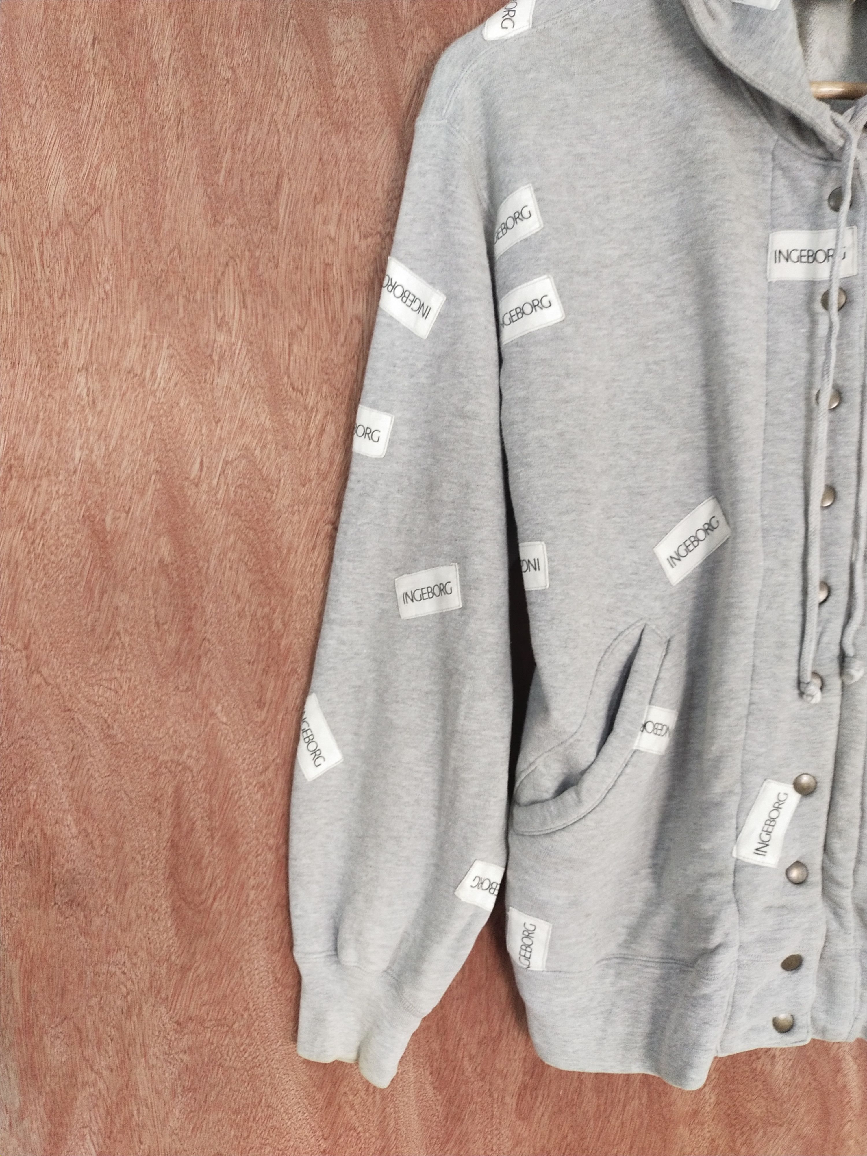 Japanese Brand In Geborg fullprint hoodie gray sweaters #H189 Size US M / EU 48-50 / 2 - 4 Thumbnail