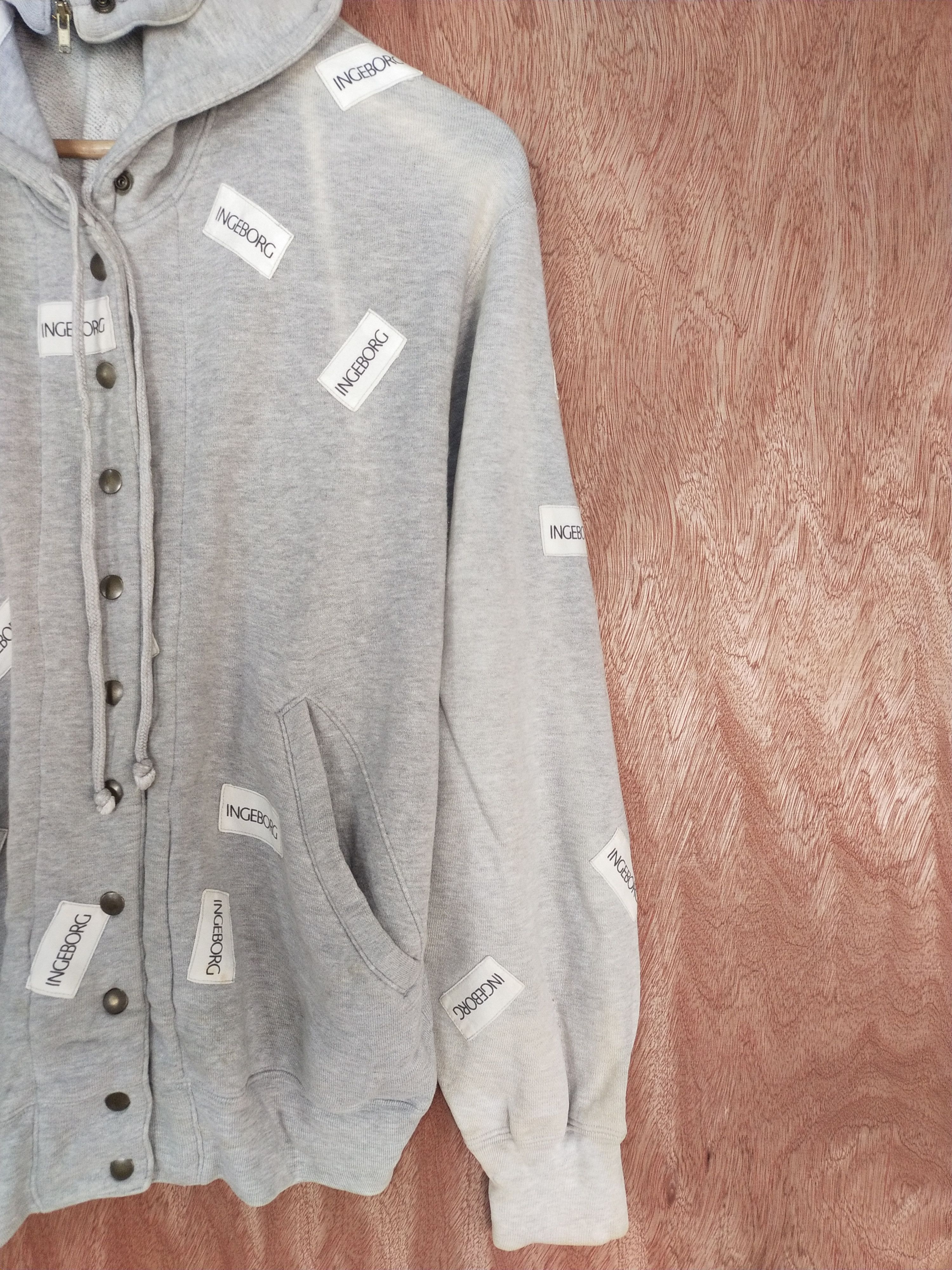 Japanese Brand In Geborg fullprint hoodie gray sweaters #H189 Size US M / EU 48-50 / 2 - 5 Thumbnail