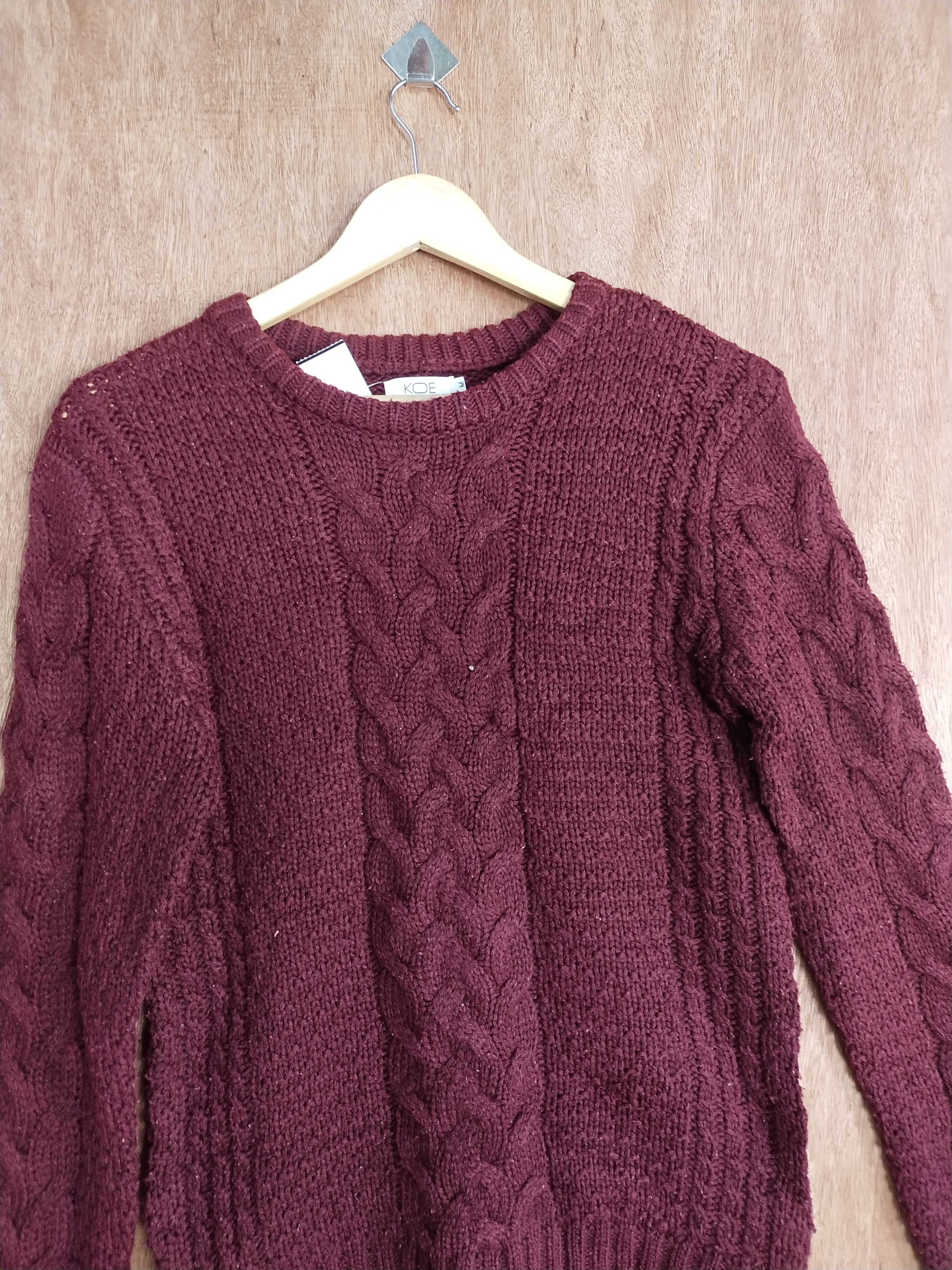 Vintage Koe maroon japan cable knitwear #S069 Size US S / EU 44-46 / 1 - 2 Thumbnail