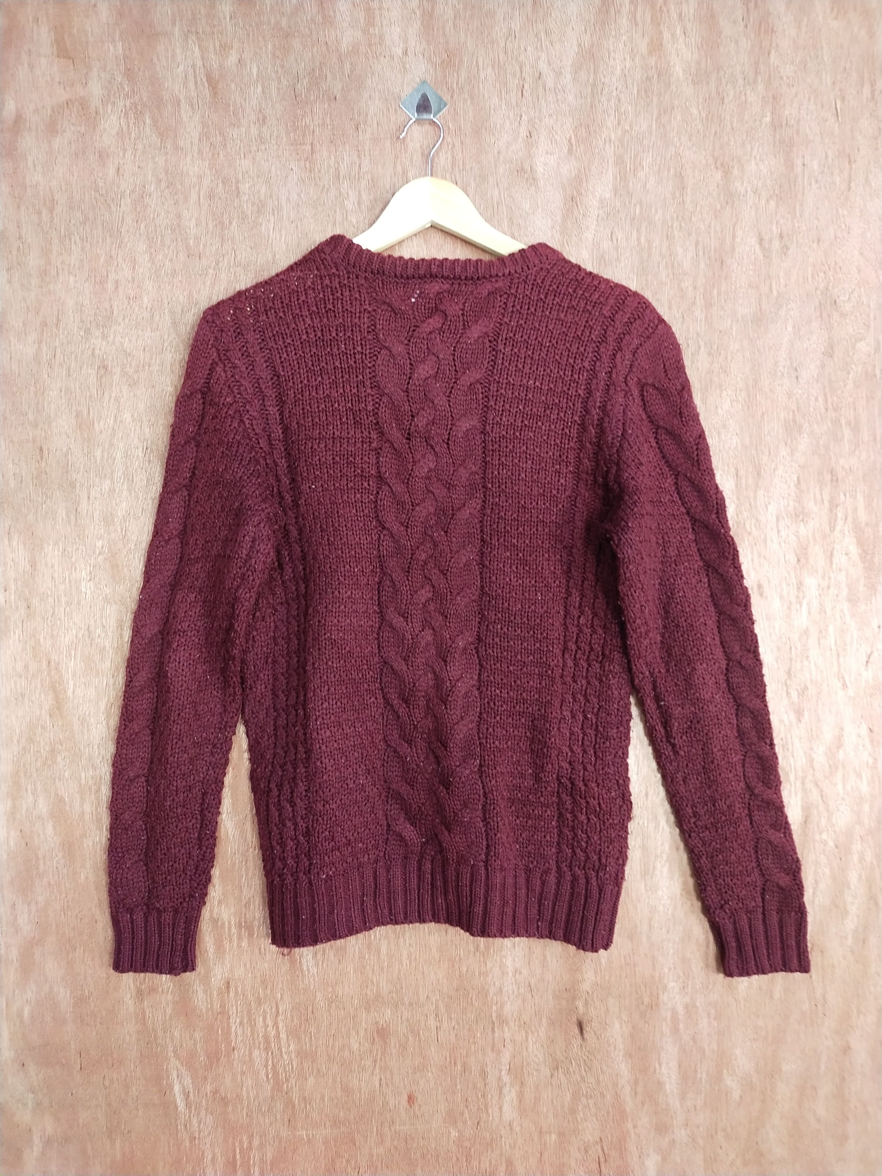 Vintage Koe maroon japan cable knitwear #S069 Size US S / EU 44-46 / 1 - 7 Thumbnail