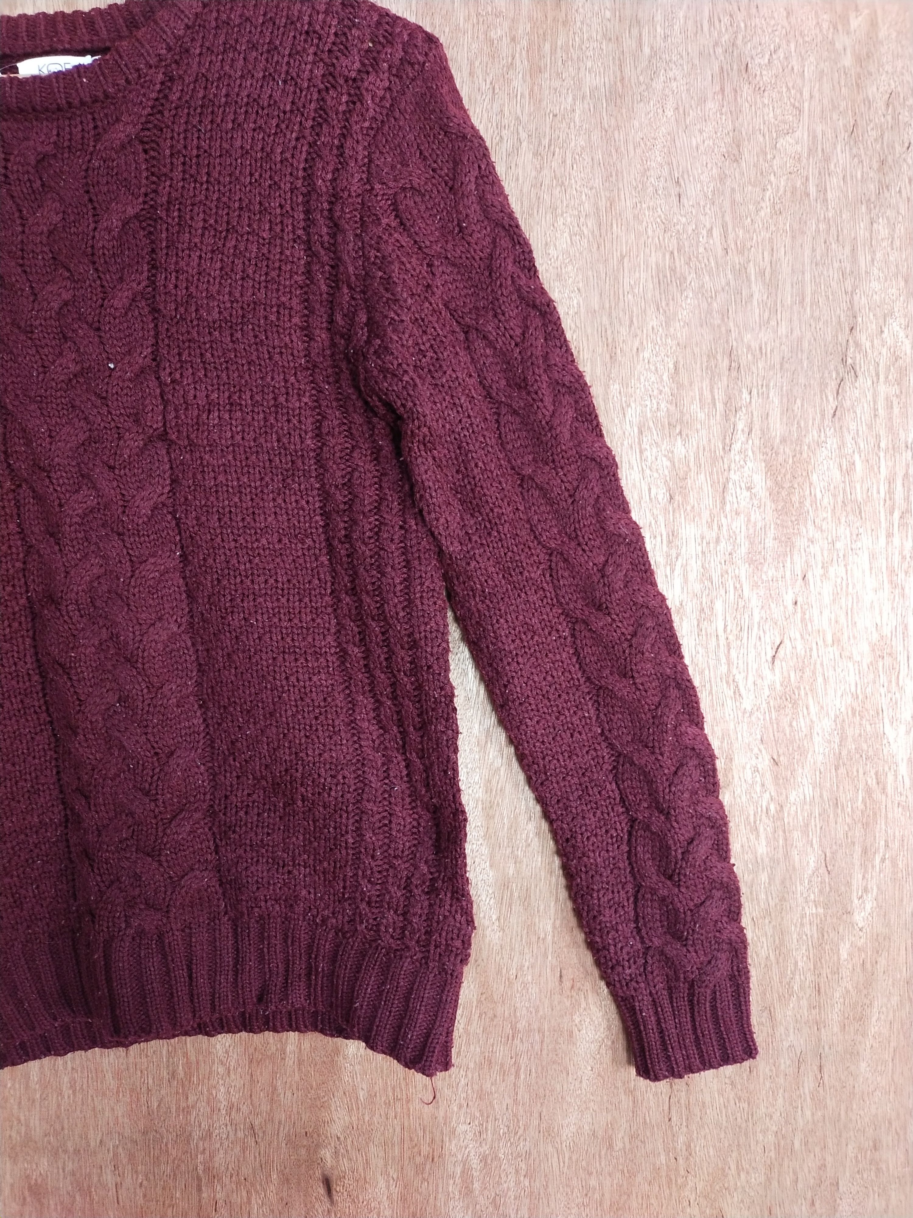 Vintage Koe maroon japan cable knitwear #S069 Size US S / EU 44-46 / 1 - 4 Thumbnail