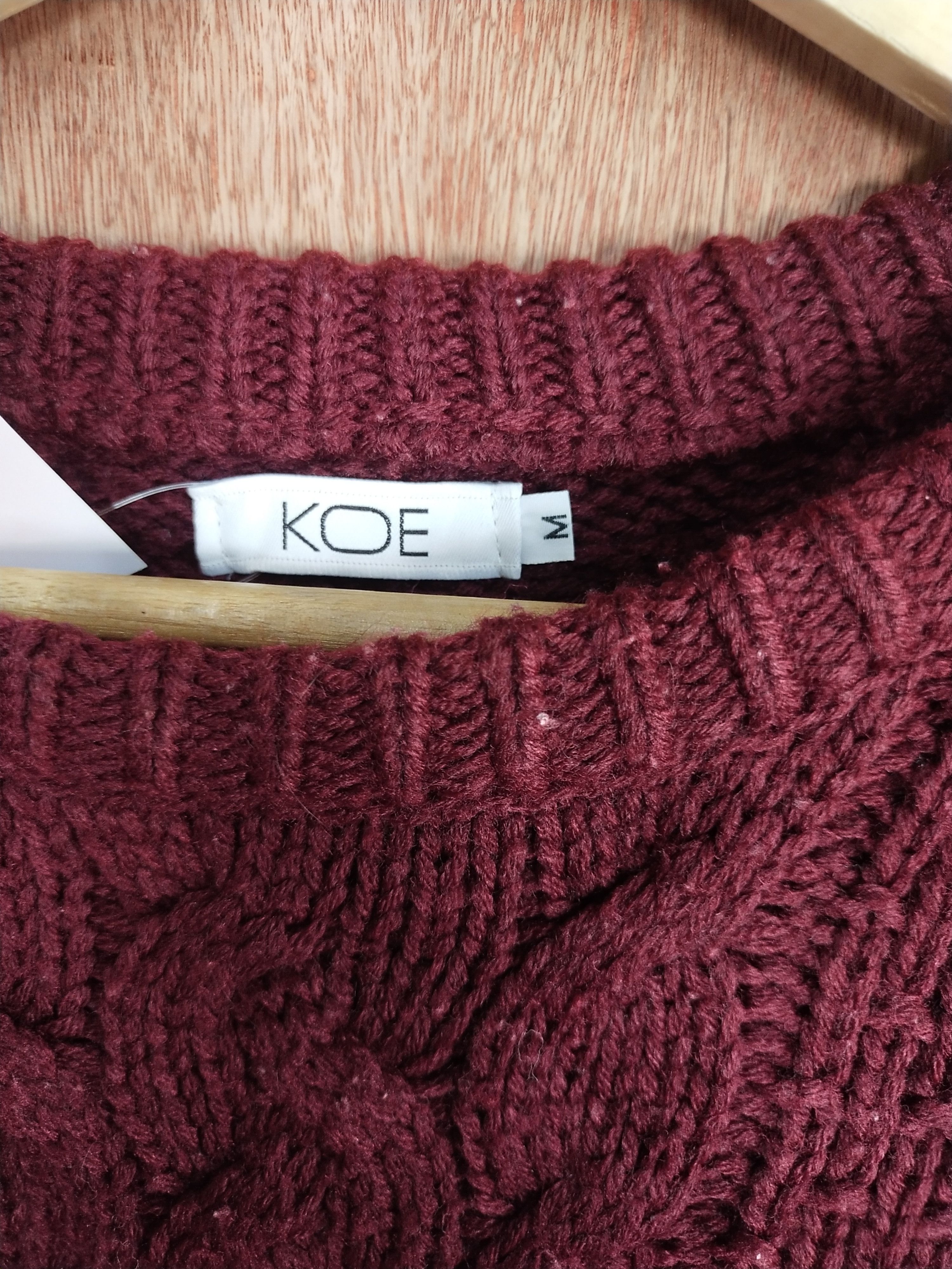 Vintage Koe maroon japan cable knitwear #S069 Size US S / EU 44-46 / 1 - 5 Thumbnail