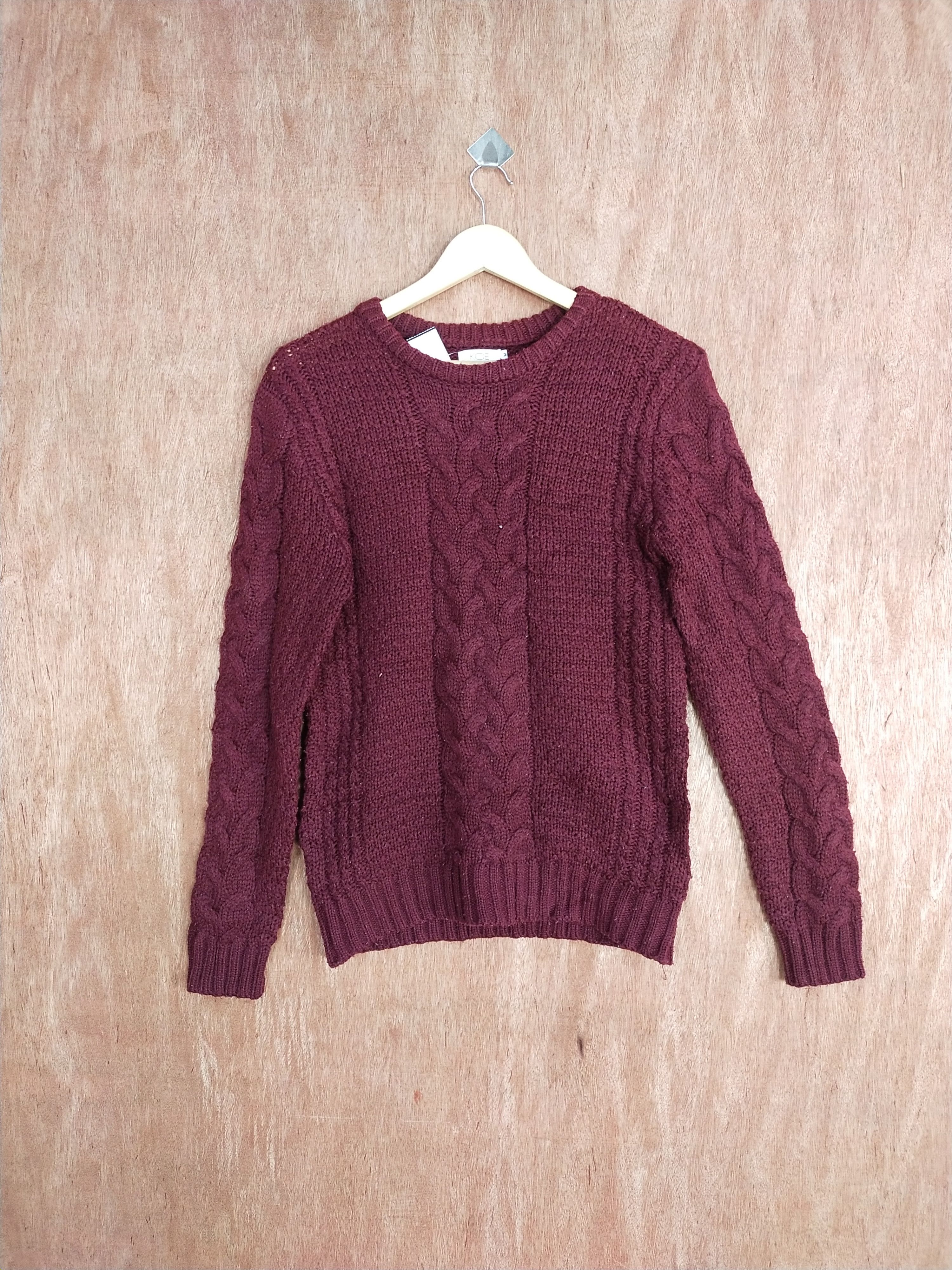 Vintage Koe maroon japan cable knitwear #S069 Size US S / EU 44-46 / 1 - 1 Thumbnail