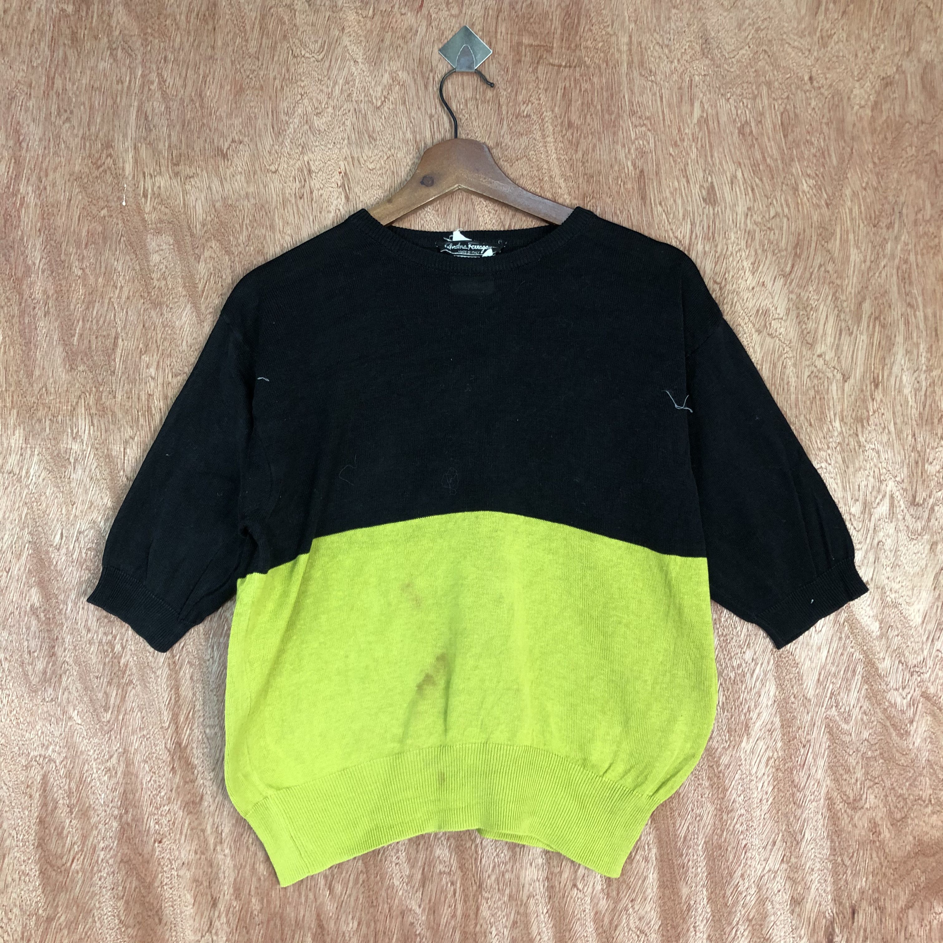 Salvatore Ferragamo DLL Salvatore Ferragamo italy 2 tone Knitwear #c567 Size US S / EU 44-46 / 1 - 1 Thumbnail