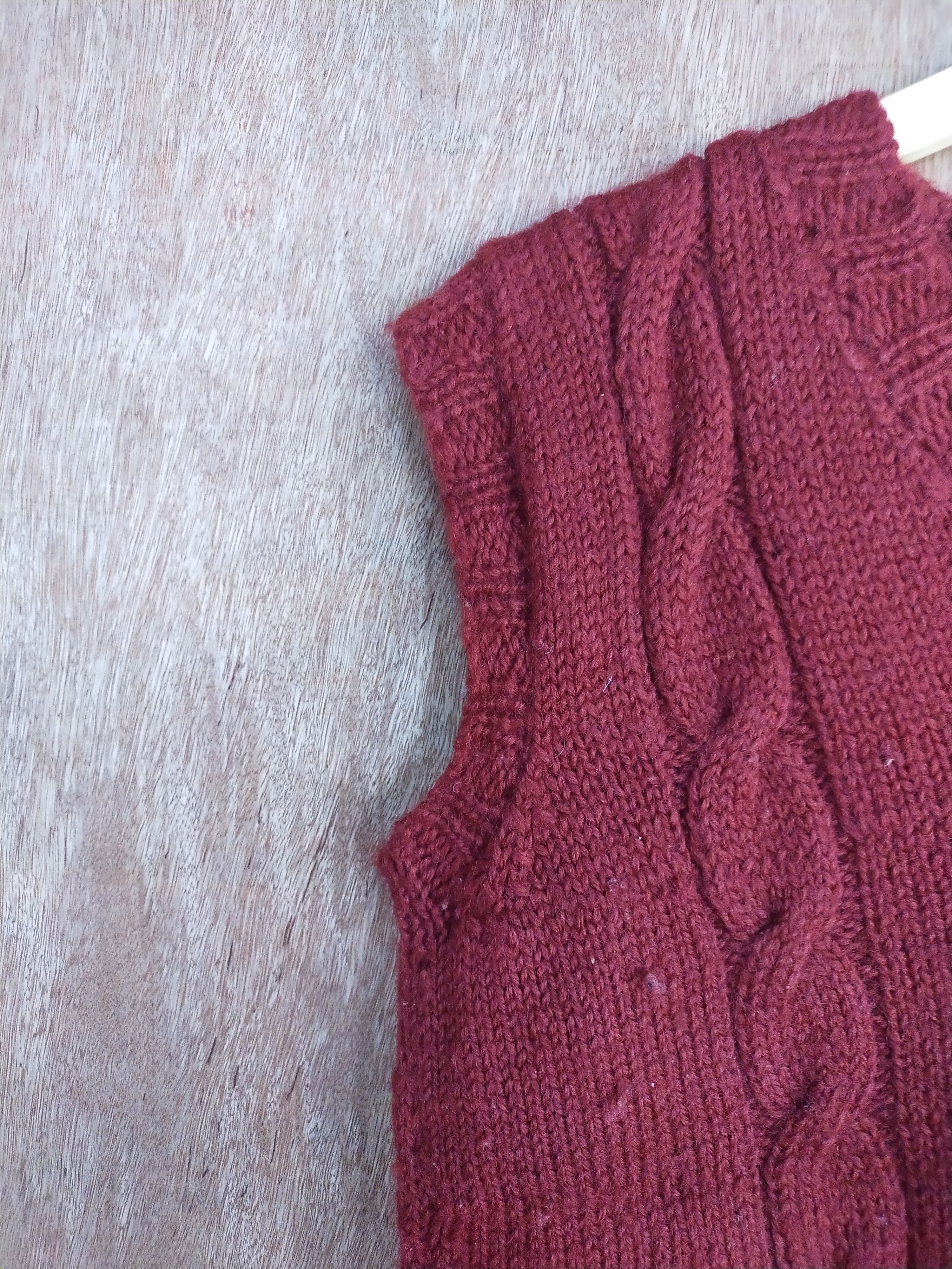Homespun Knitwear Japan sleeveless vest Red knitwear #H177 Size US M / EU 48-50 / 2 - 4 Thumbnail