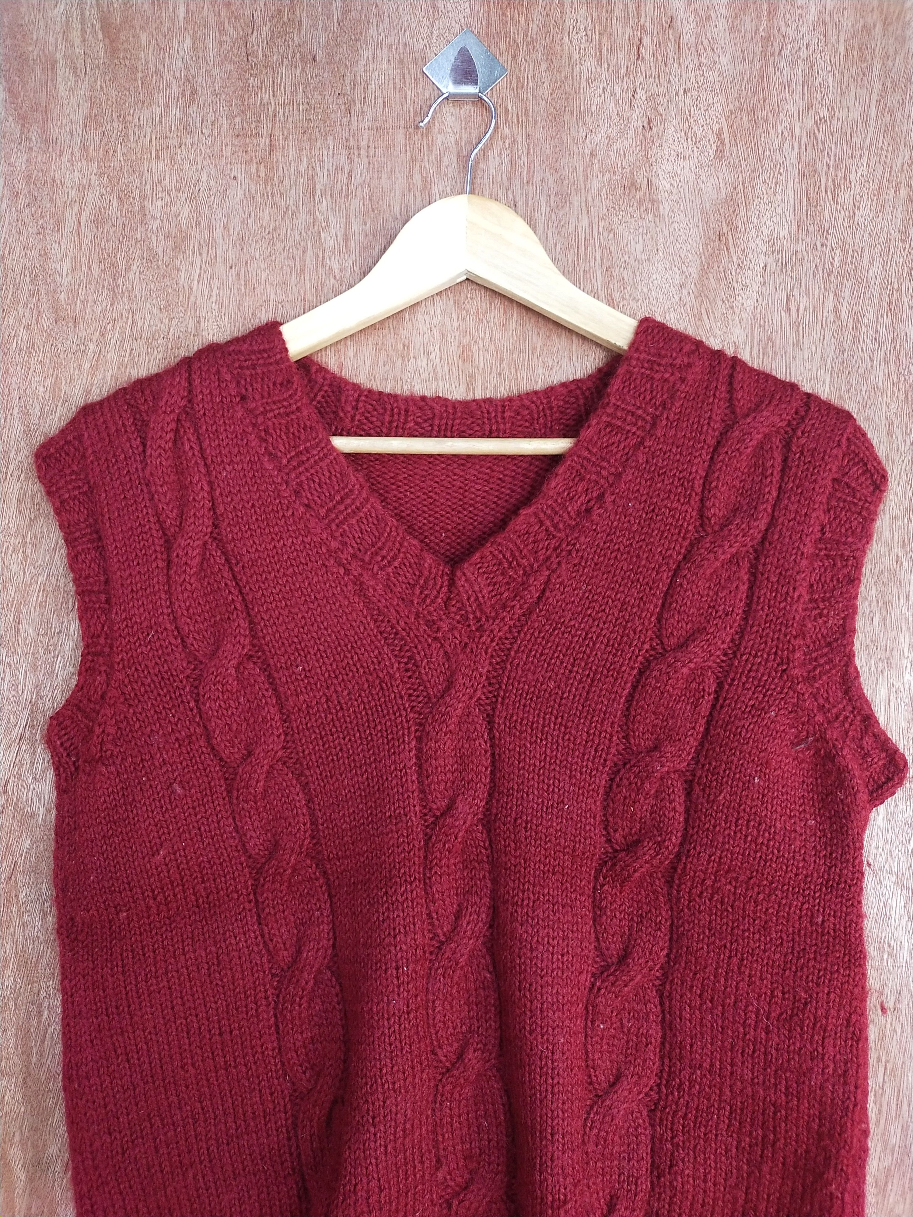Homespun Knitwear Japan sleeveless vest Red knitwear #H177 Size US M / EU 48-50 / 2 - 2 Thumbnail