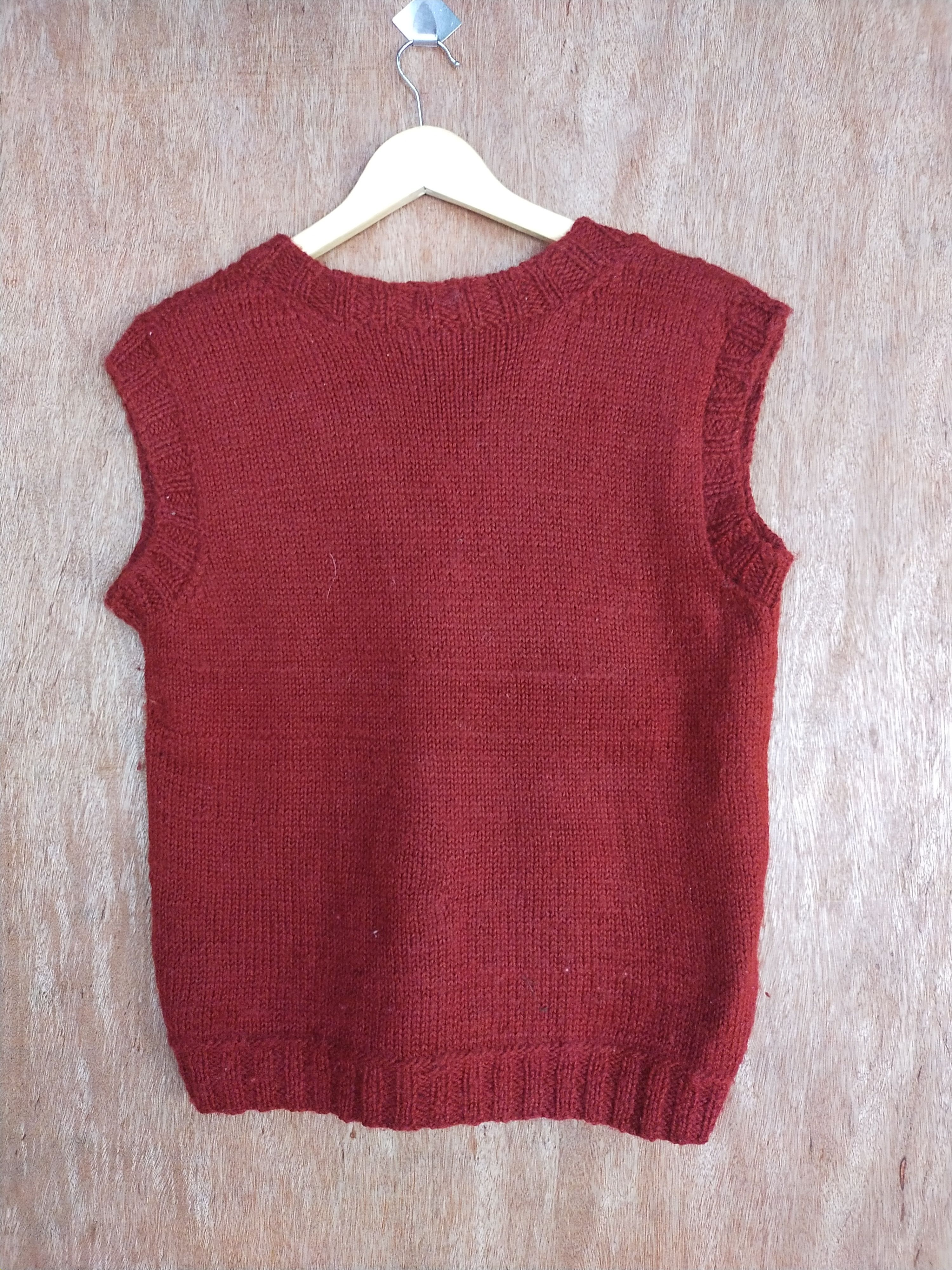 Homespun Knitwear Japan sleeveless vest Red knitwear #H177 Size US M / EU 48-50 / 2 - 7 Thumbnail