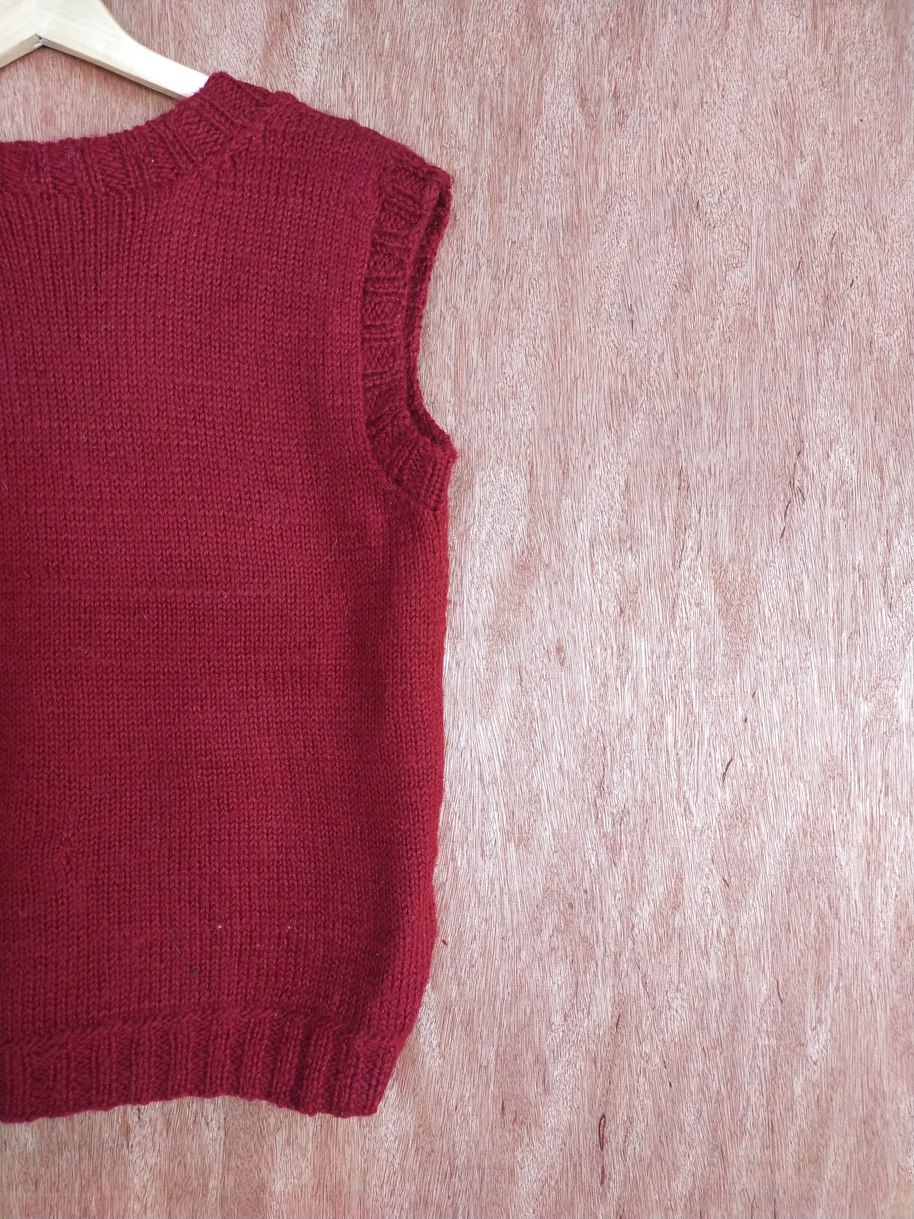 Homespun Knitwear Japan sleeveless vest Red knitwear #H177 Size US M / EU 48-50 / 2 - 9 Thumbnail