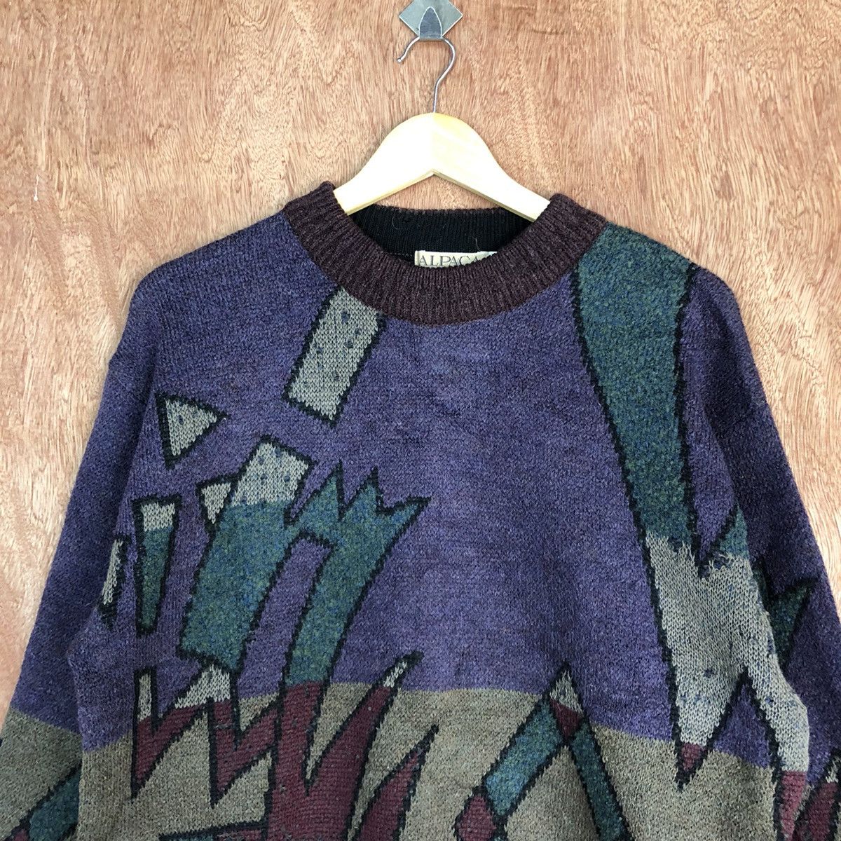 Homespun Knitwear ALpaca Art japan Purple sweatshirt Knitwear #H0102 Size US M / EU 48-50 / 2 - 2 Thumbnail