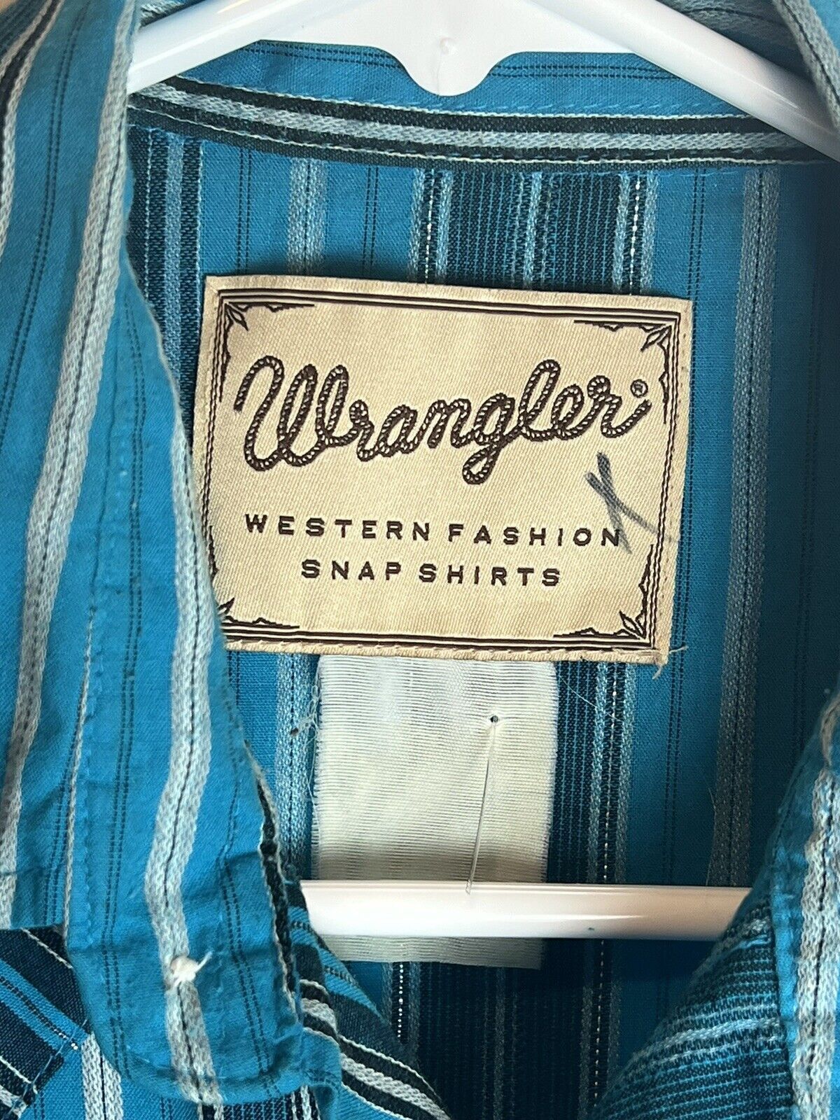 Wrangler Wrangler Wester Fashion Snap Button Up Teal Striped Size US L / EU 52-54 / 3 - 4 Preview