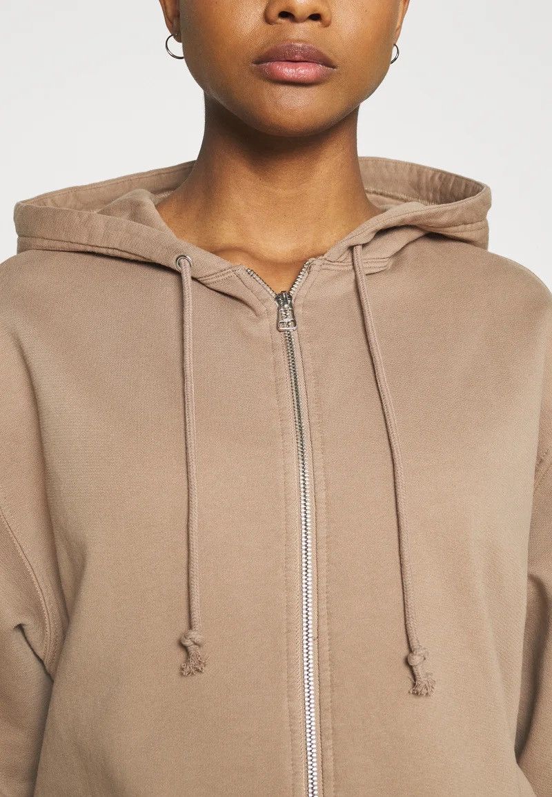 GOOD AMERICAN BOYFRIEND ZIP HOODIE PUTTY SZ LARGE