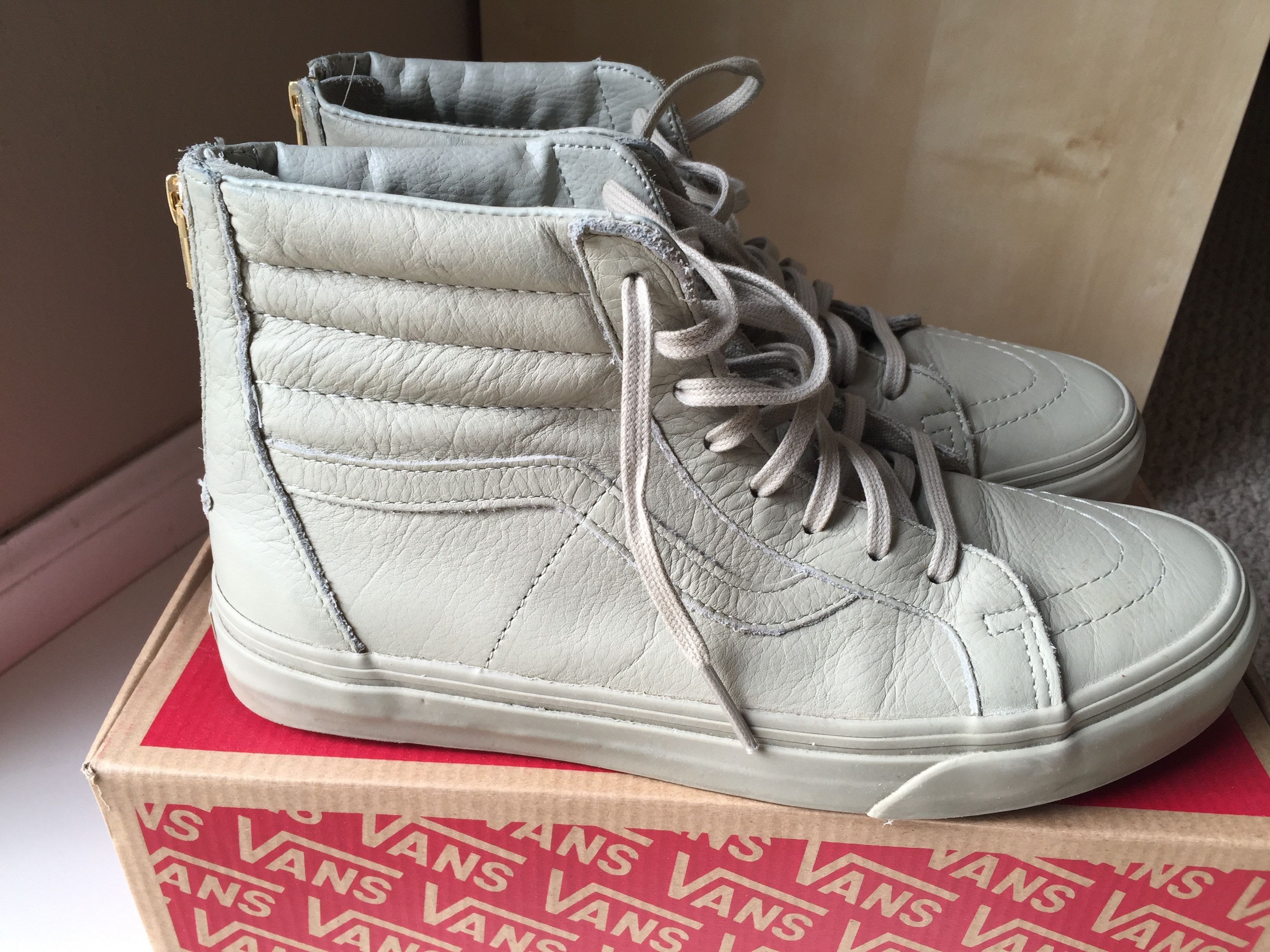 Vans ca sk8-hi zip boot cheap leather agate grey