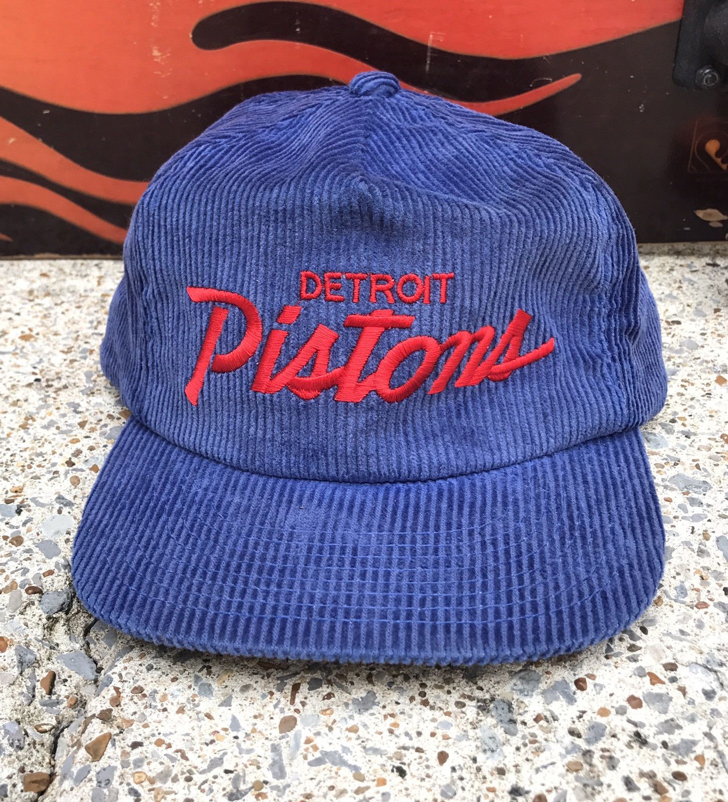 Vintage 90s Detroit Pistons Sports Specialties Corduroy Hat