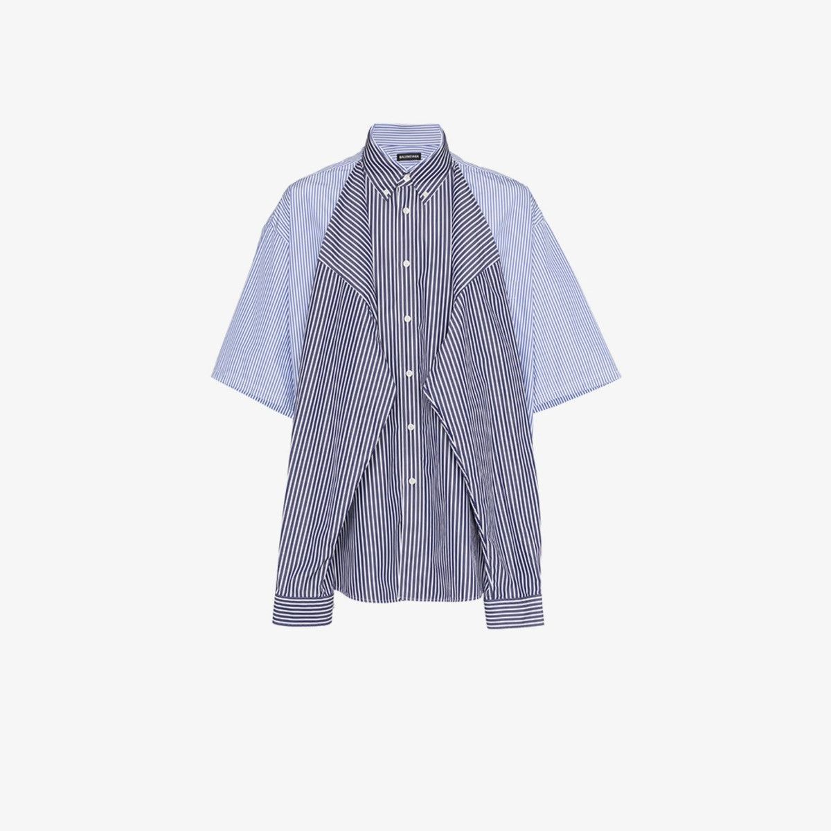 image of Balenciaga Ss18 Double Shirt Size 38 L in Blue, Men's