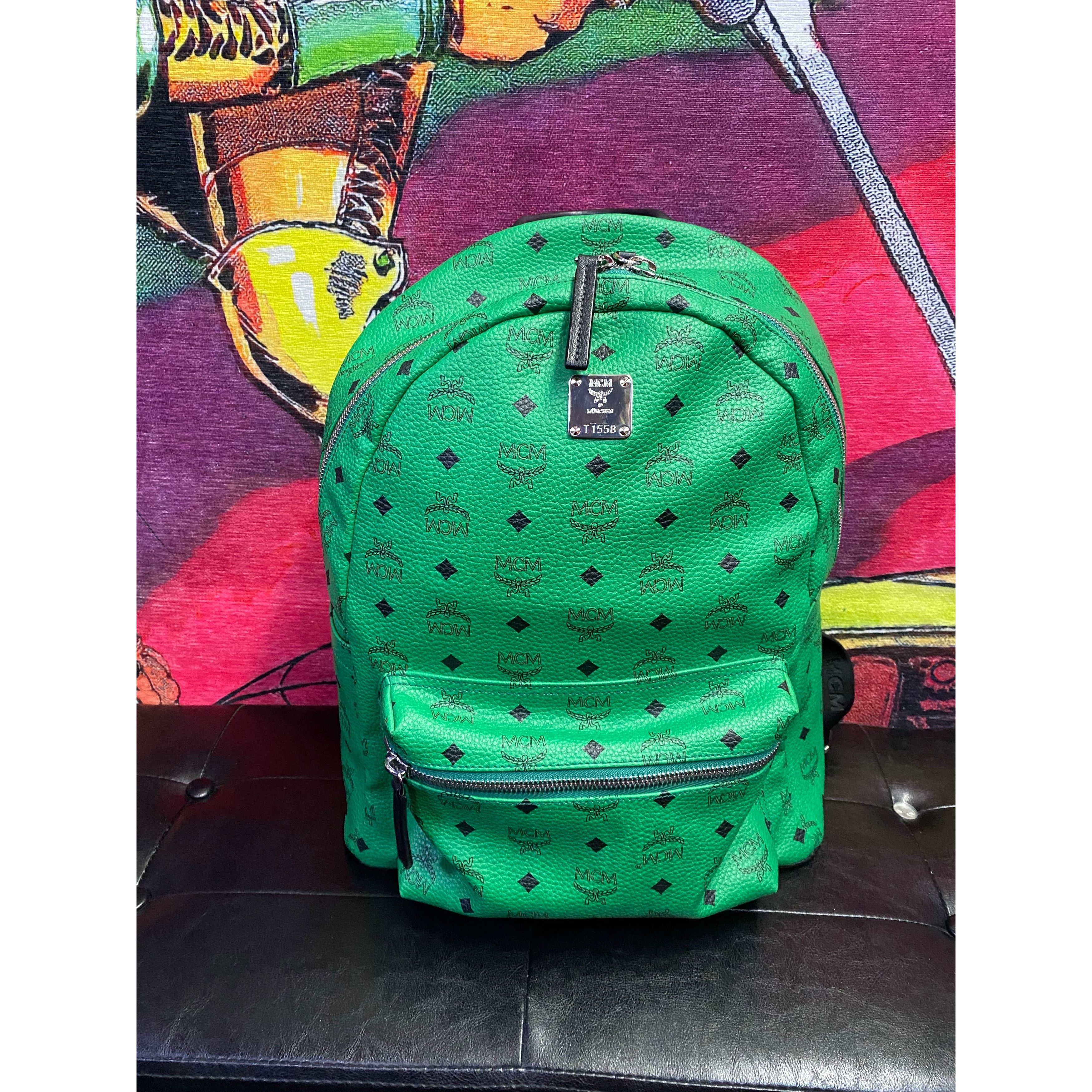 MCM, Bags, Rare Green Mcm Backpack