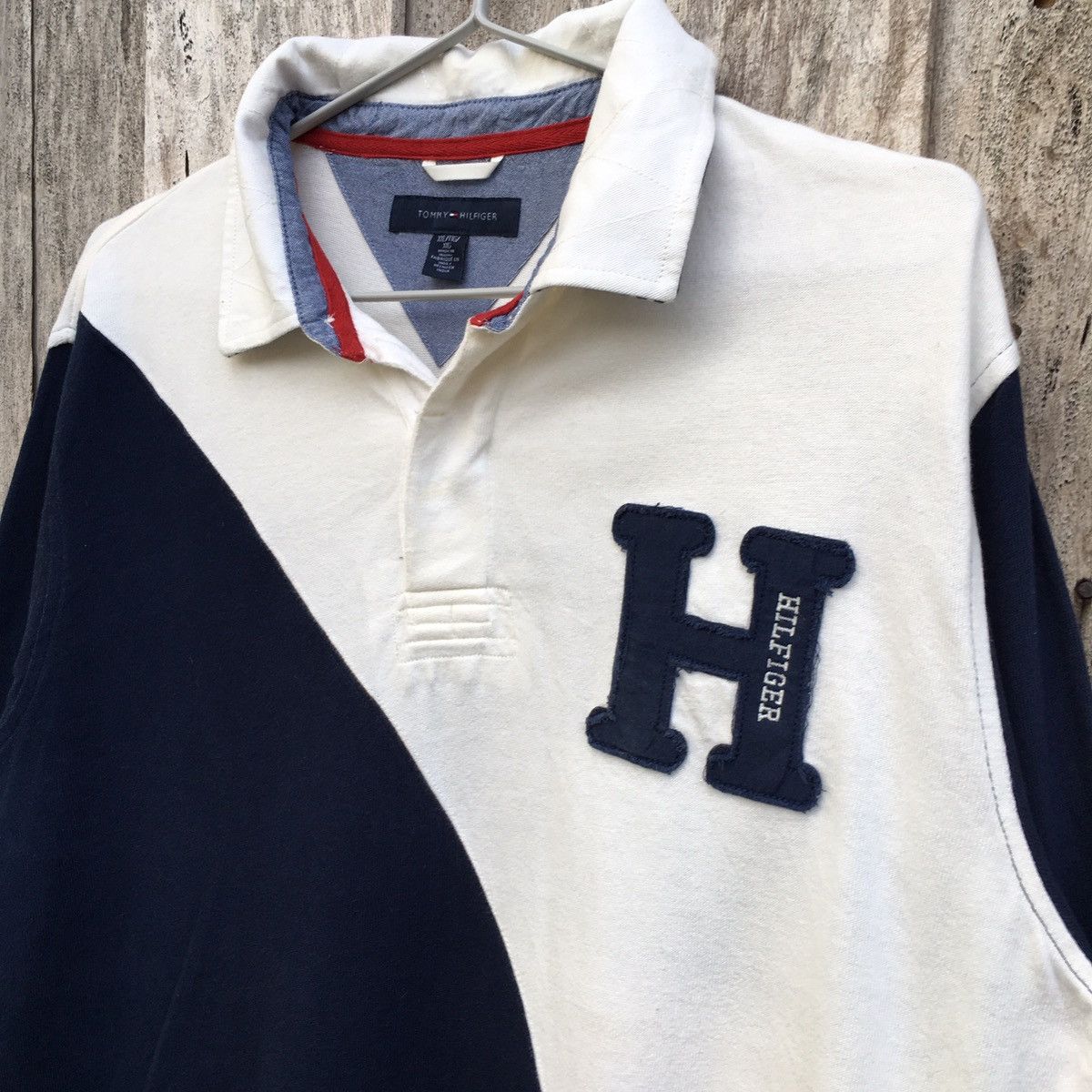 Tommy Hilfiger × Vintage Vintage Tommy Hilfiger Collar Sweatshirt Big Logo Size US L / EU 52-54 / 3 - 3 Thumbnail