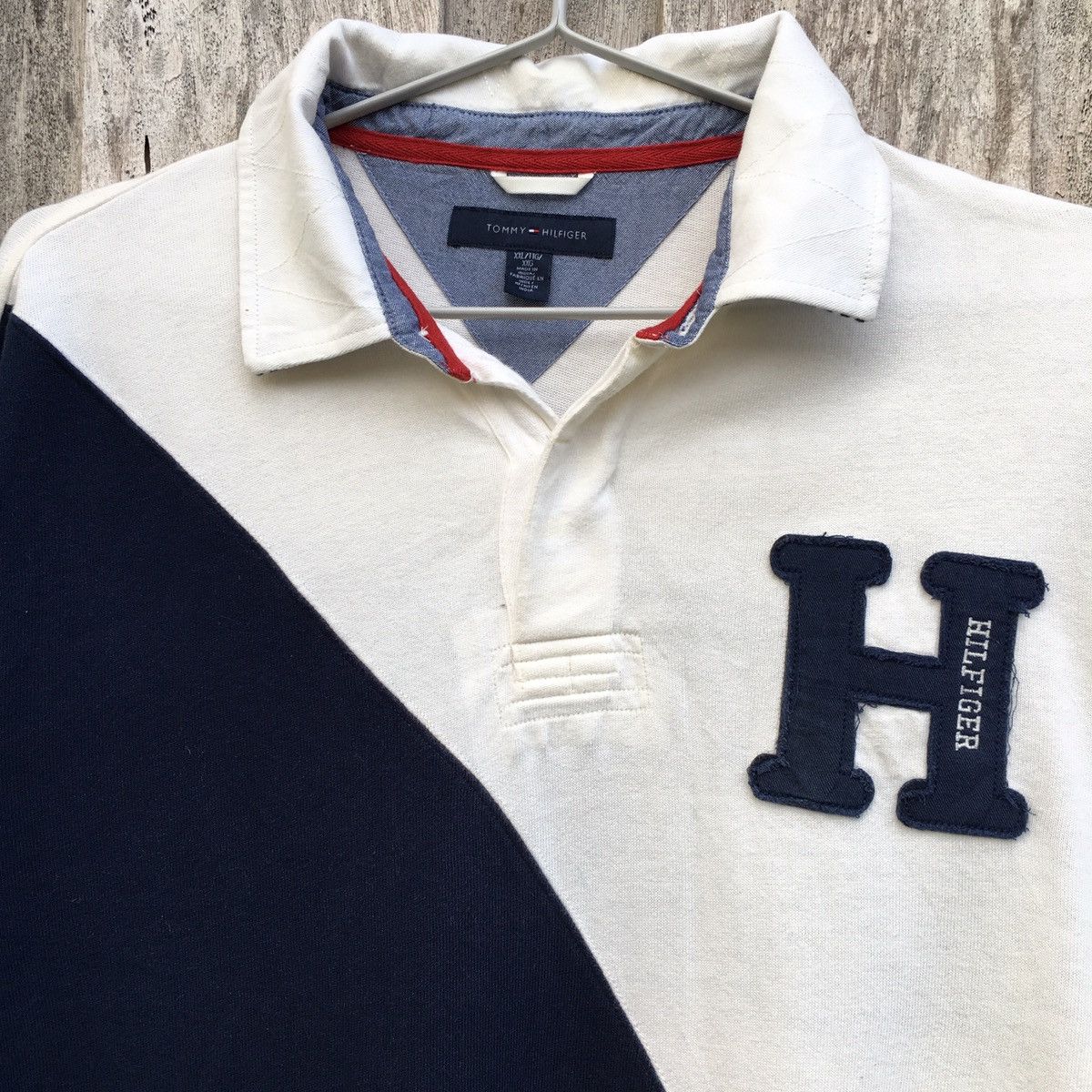 Tommy Hilfiger × Vintage Vintage Tommy Hilfiger Collar Sweatshirt Big Logo Size US L / EU 52-54 / 3 - 2 Thumbnail