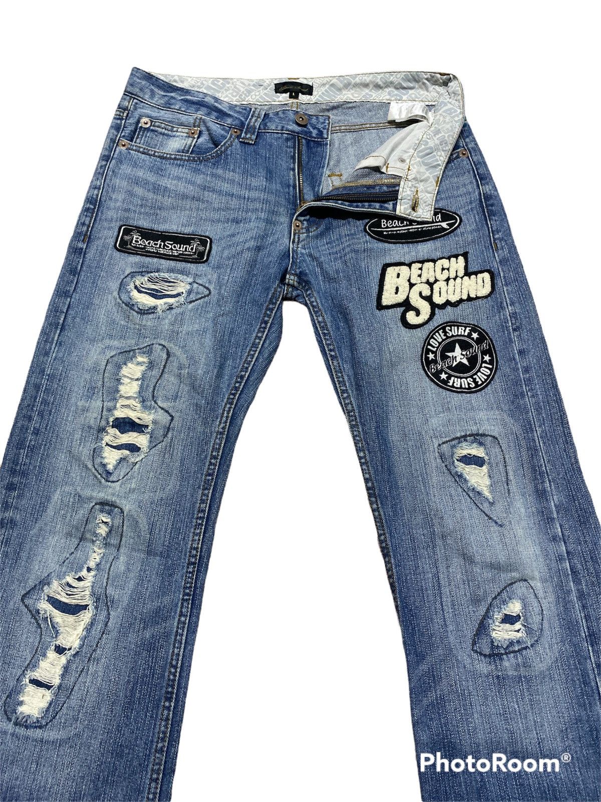 Hysteric Glamour Japan Beach Sound Patch Distressed Denim 231 Size US 32 / EU 48 - 2 Thumbnail